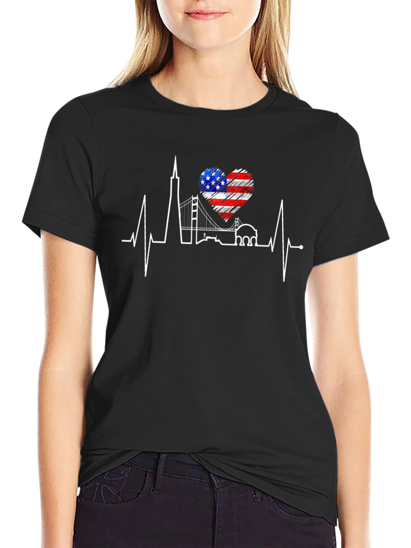 San Francisco Skyline Heartbeat T-Shirt