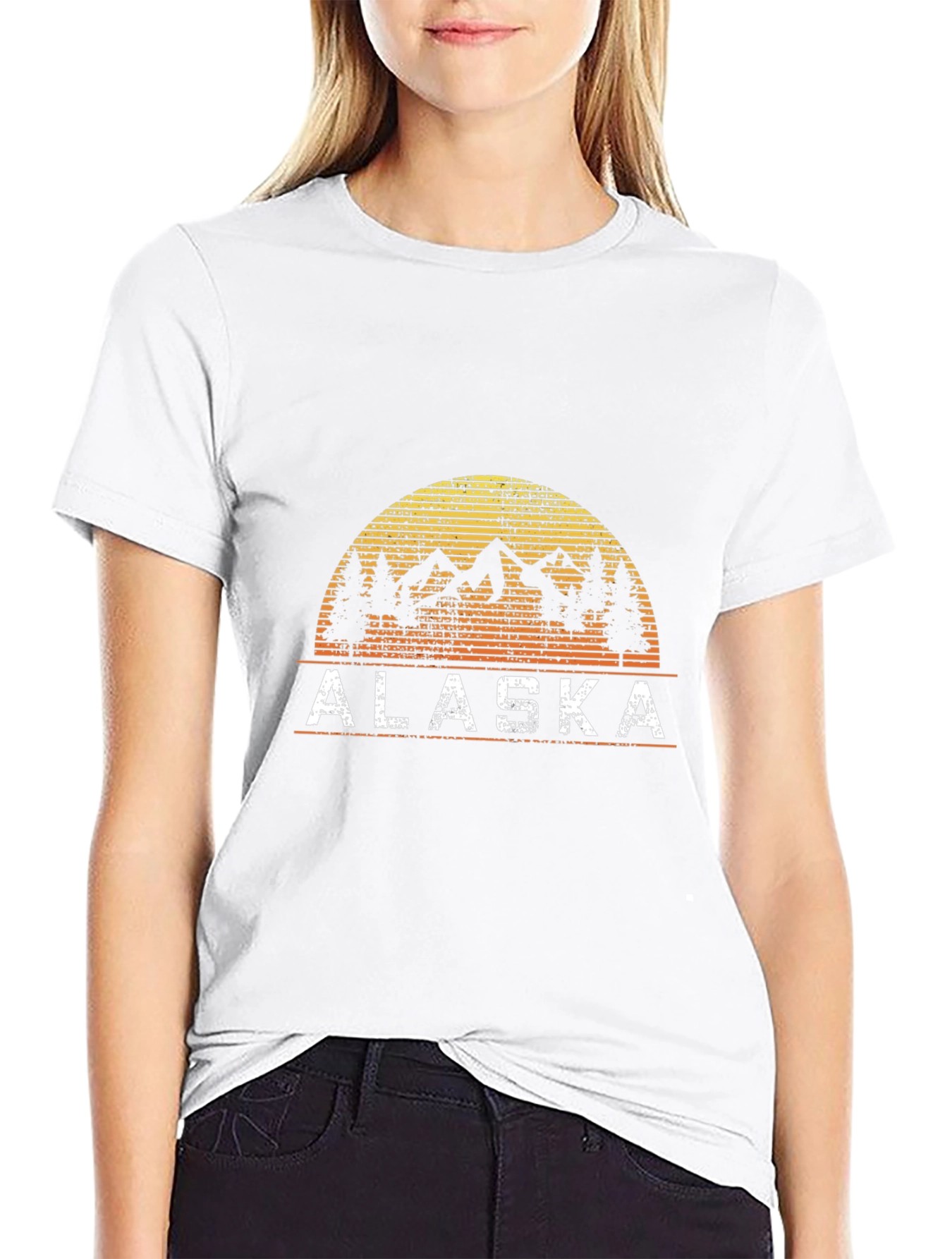Alaska Graphic Tee - Mountain Sunset Design