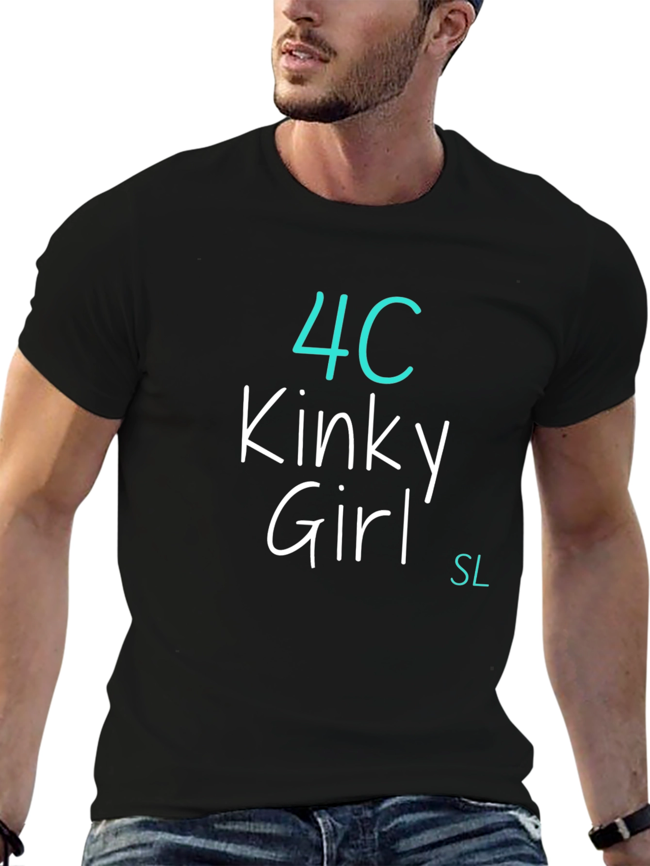 4C Kinky Girl T-Shirt - Black Tee