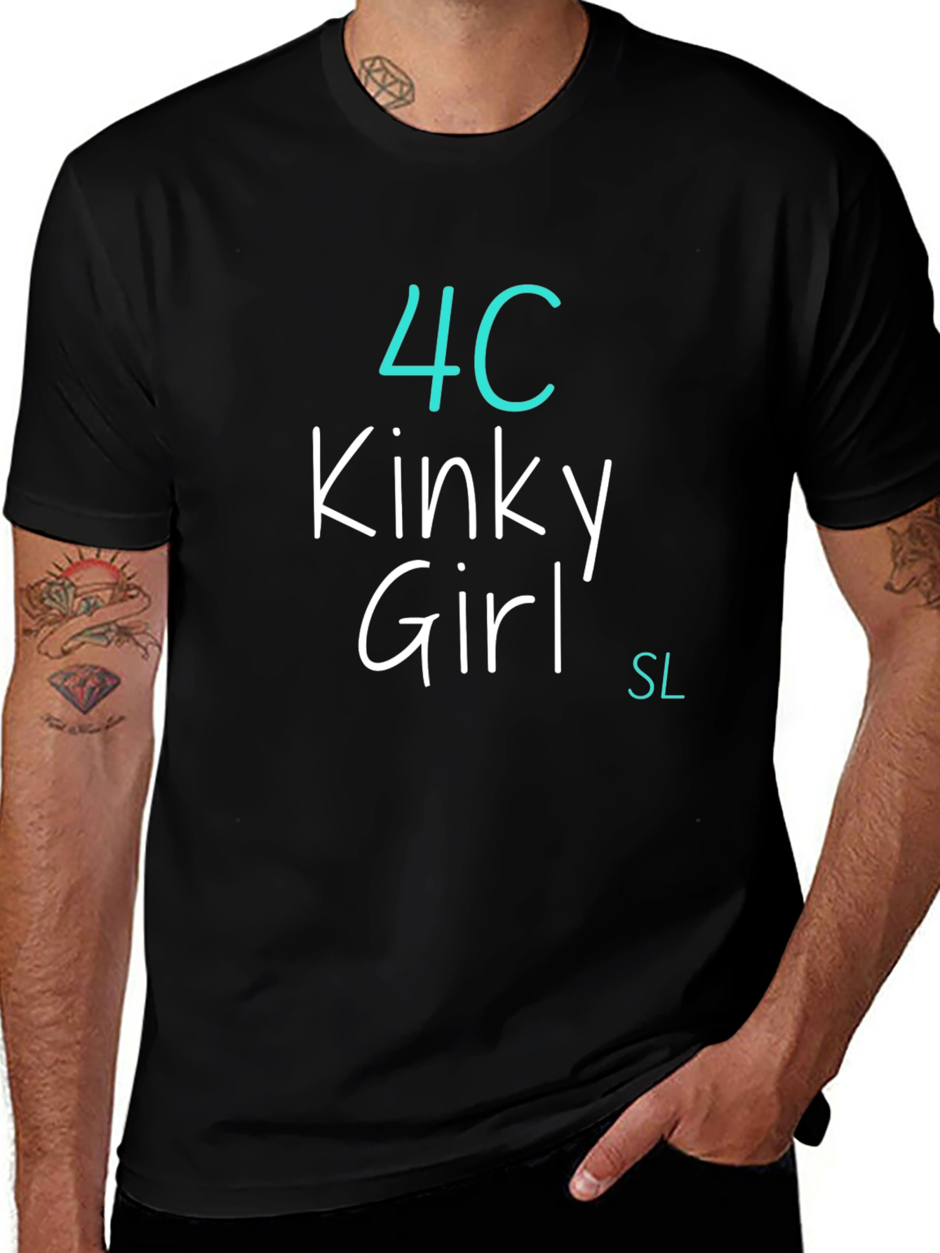4C Kinky Girl T-Shirt - Black Tee