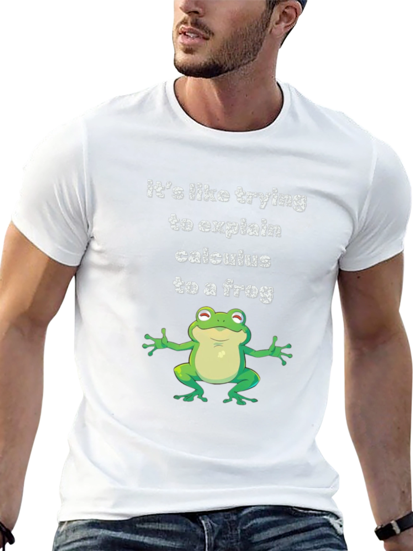 Funny Calculus Frog Graphic Tee - Black Cotton T-Shirt