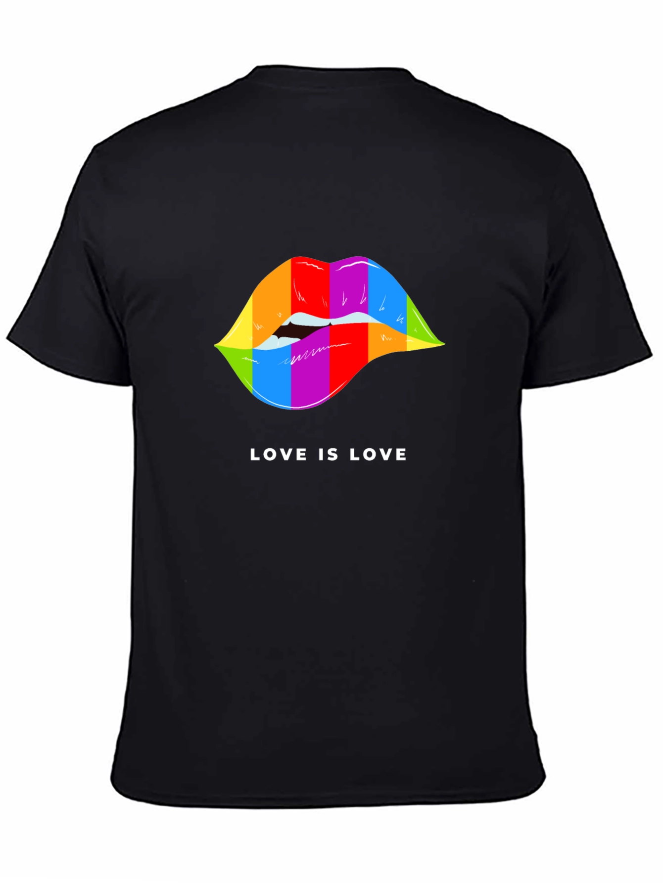 Love is Love Pride Lips Graphic Tee - Black