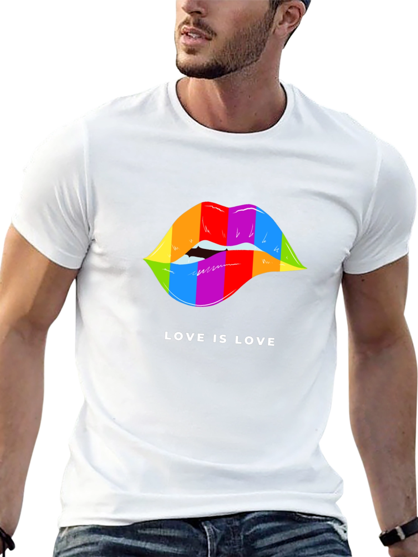 Love is Love Pride Lips Graphic Tee - Black