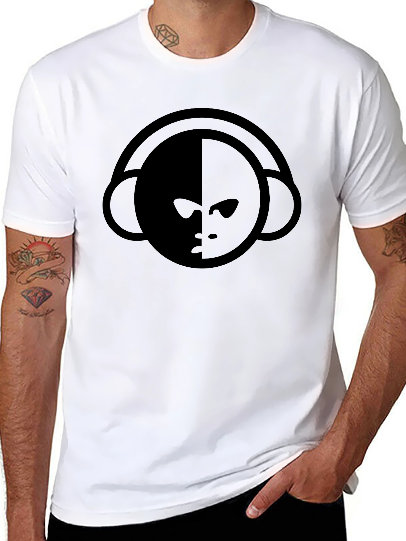 Cool Graphic T-Shirt - Black Crew Neck Tee