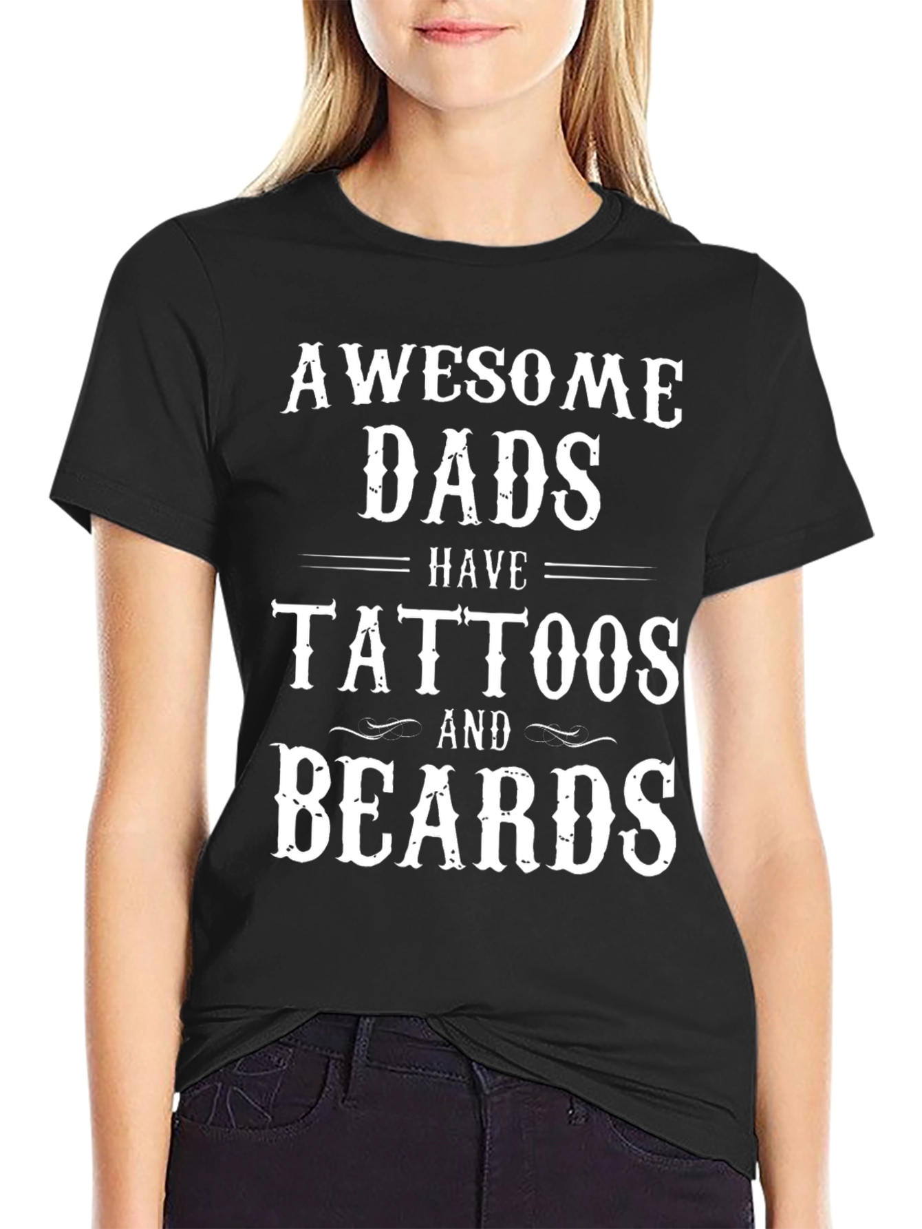 Awesome Dads Have Tattoos and Beards T-Shirt