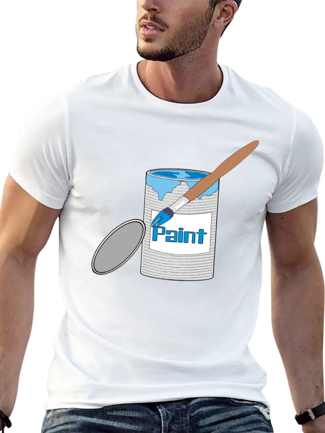 Paint Can & Brush Graphic T-Shirt - Black