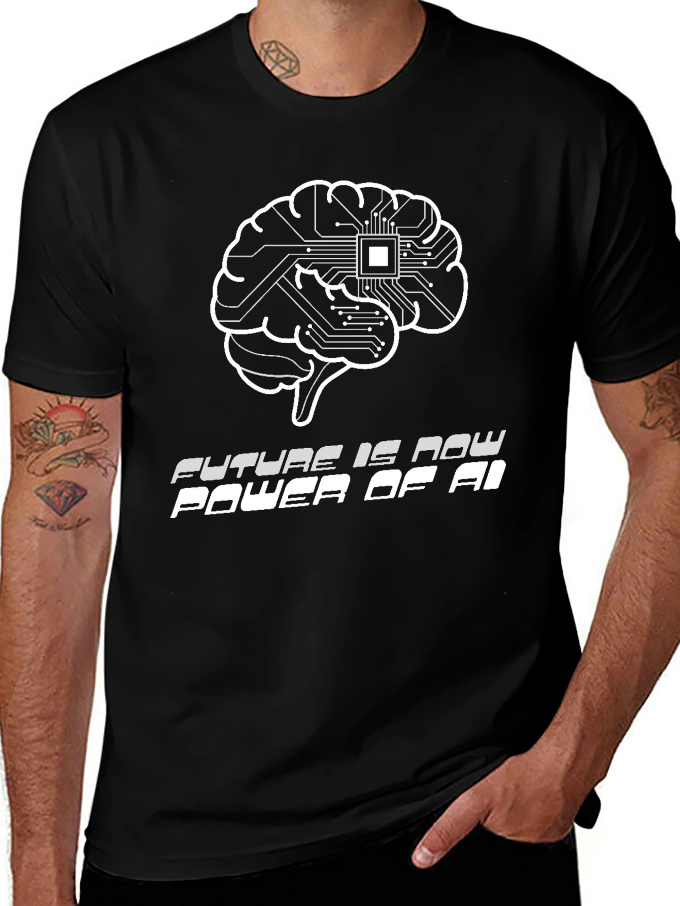 AI Brain Power T-Shirt - Future is Now