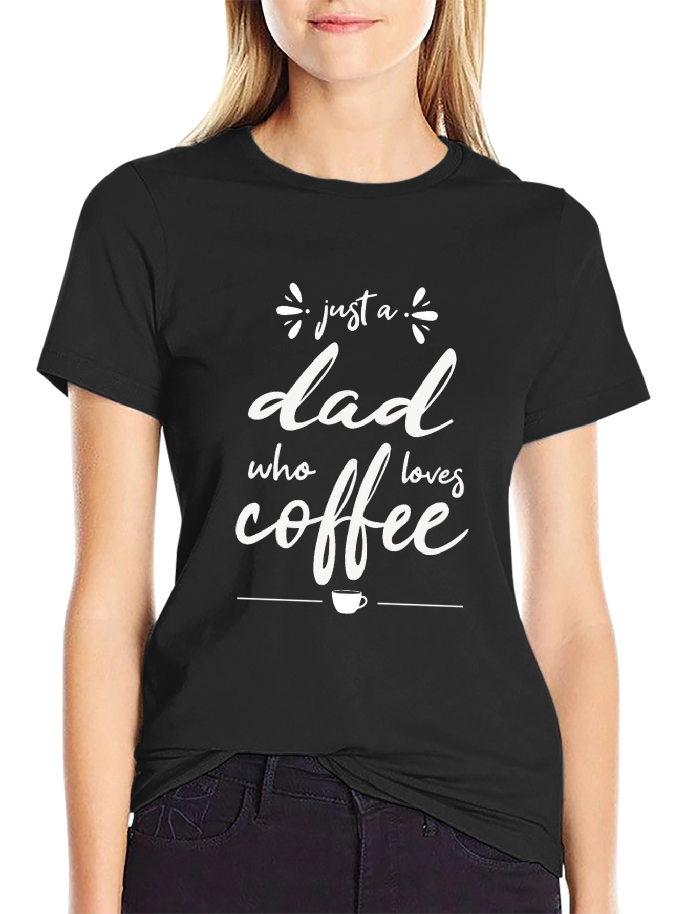 Dad Coffee Lover Tee - Soft Black Cotton T-Shirt