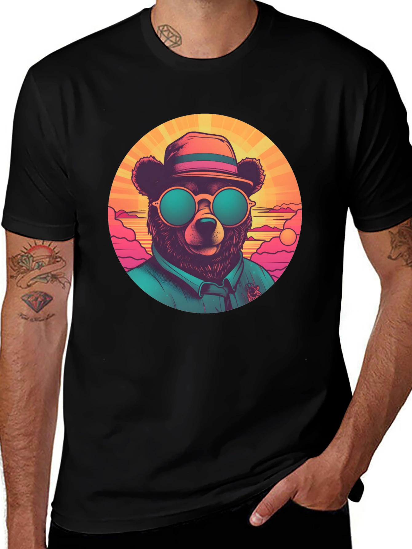 Cool Bear Graphic Tee - Retro Style