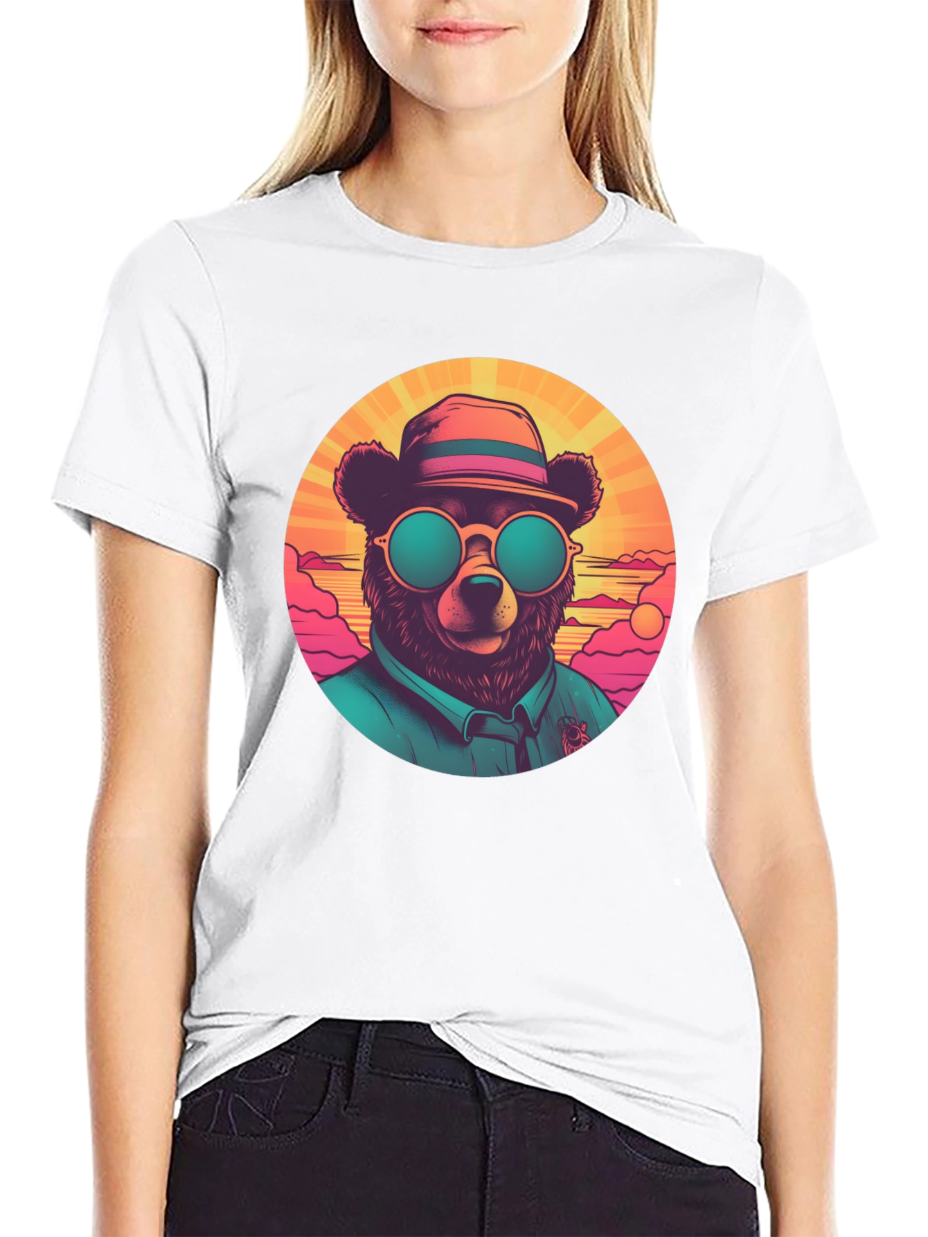 Cool Bear Graphic Tee - Retro Style