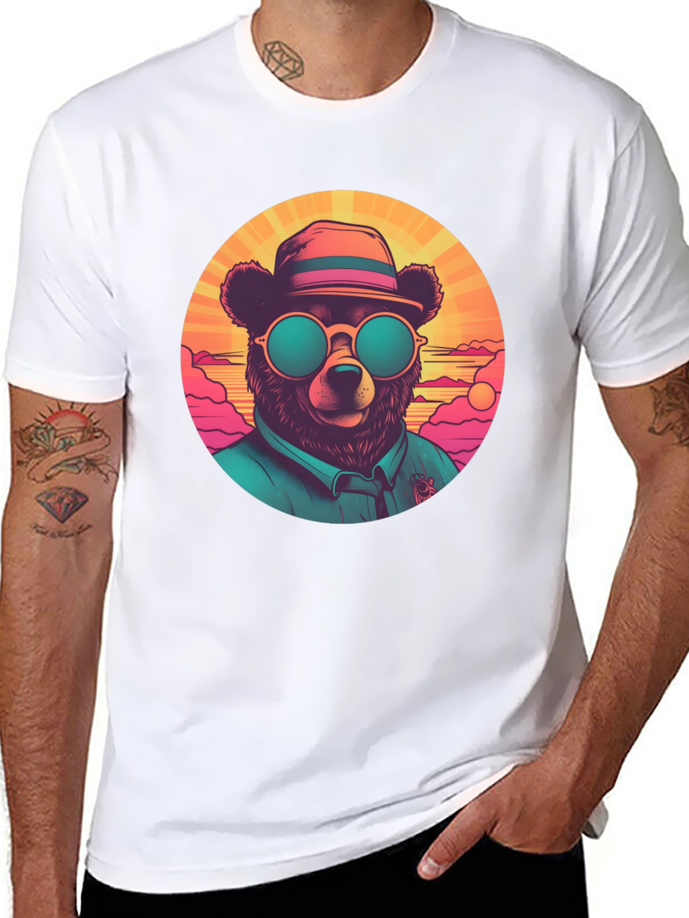 Cool Bear Graphic Tee - Retro Style