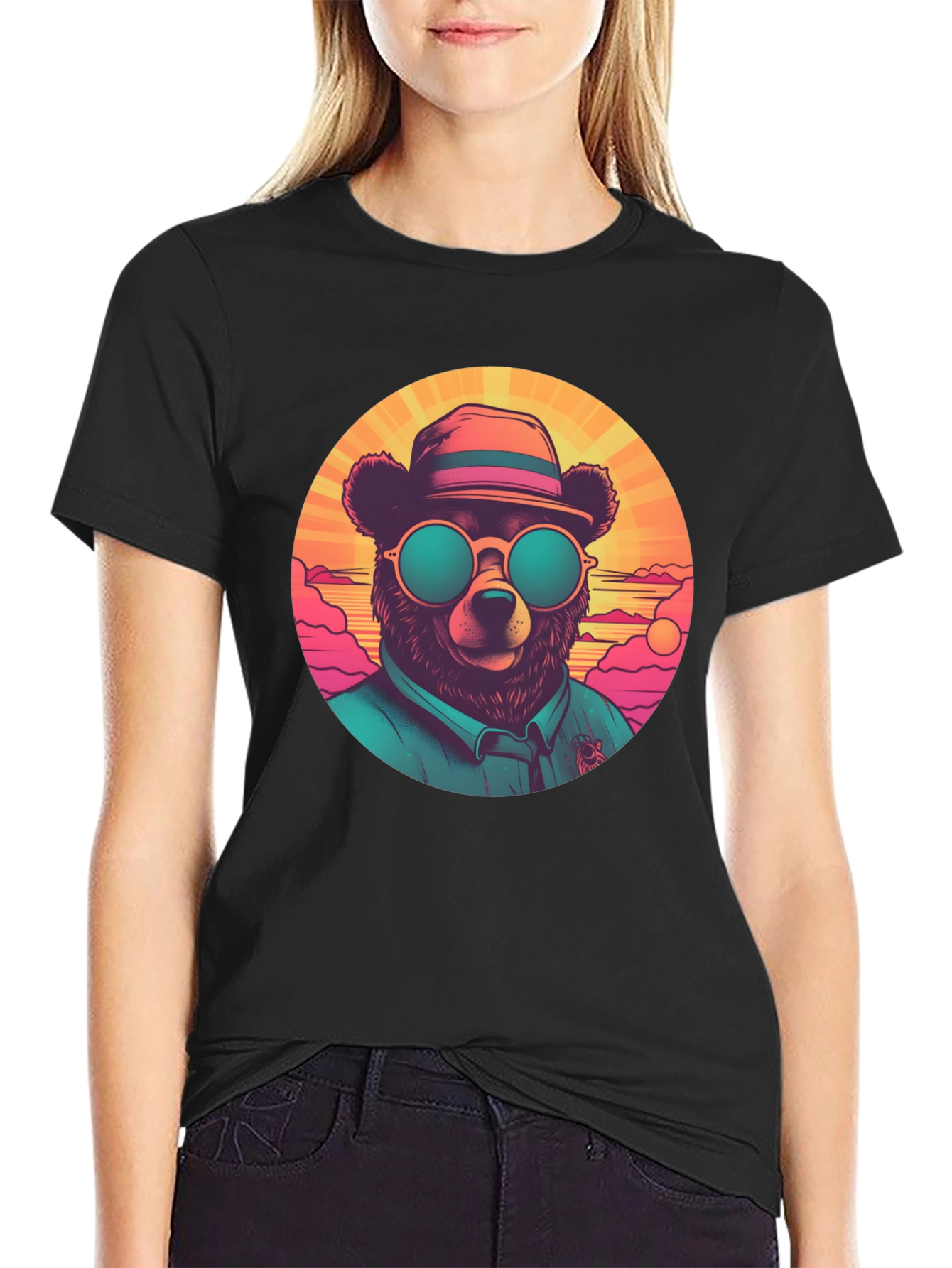 Cool Bear Graphic Tee - Retro Style