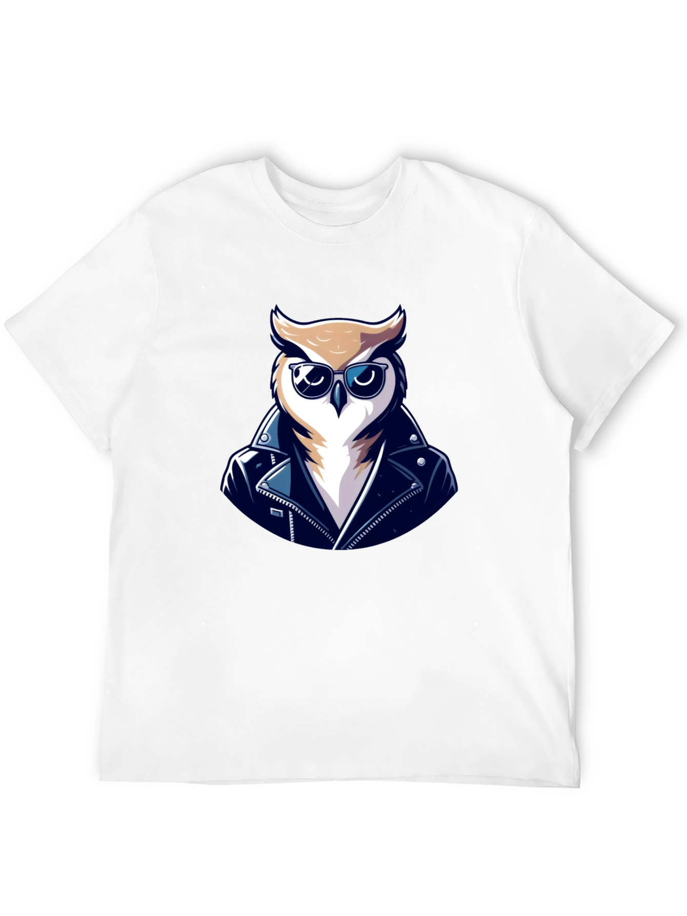 Cool Owl Biker T-Shirt - Black Cotton Tee