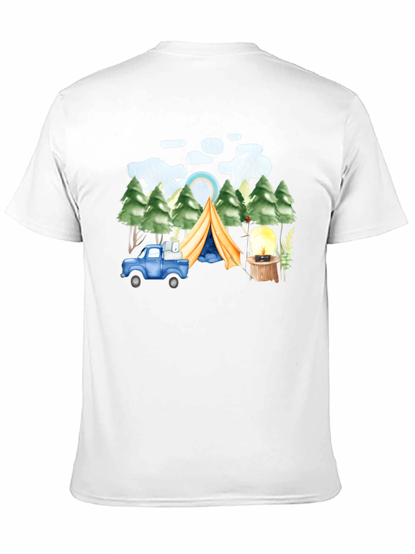 Camping Trip T-Shirt Black Cotton Tee