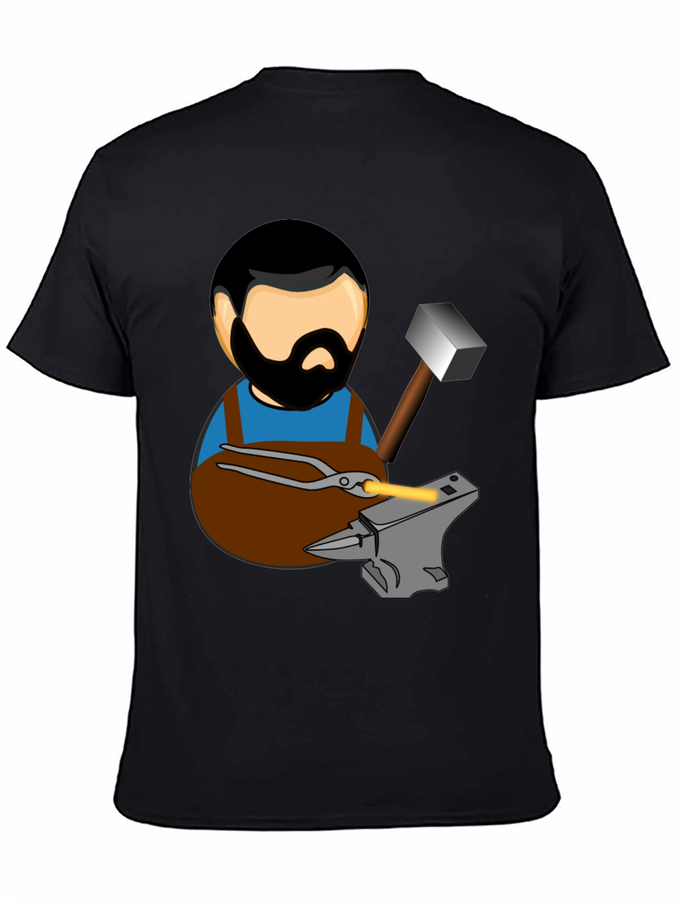 Blacksmith T-Shirt Cartoon Anvil Hammer Forge