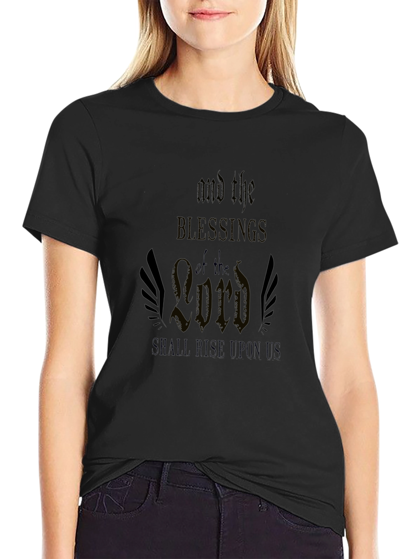 Blessings of the Lord Graphic Tee - Black