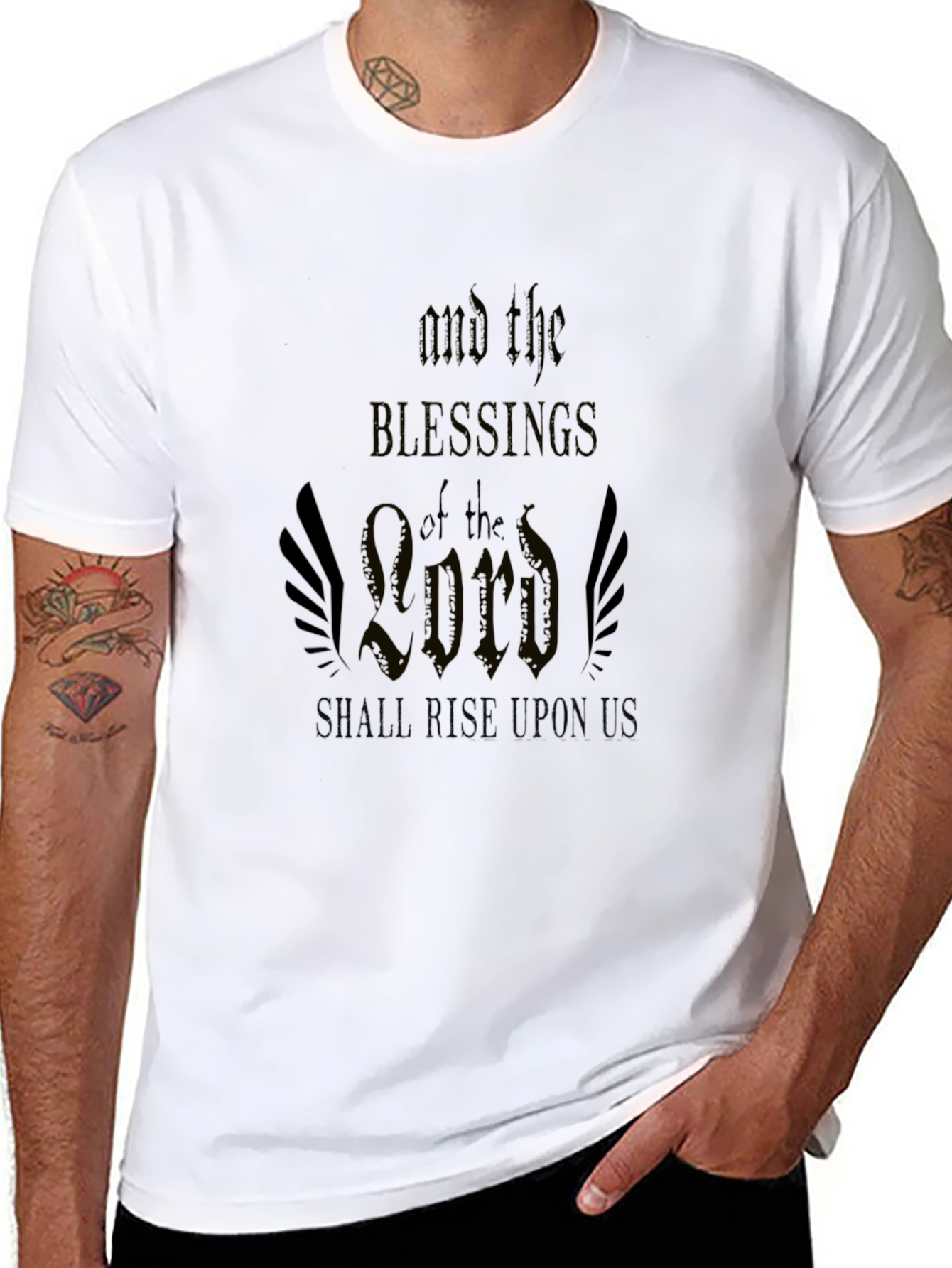 Blessings of the Lord Graphic Tee - Black