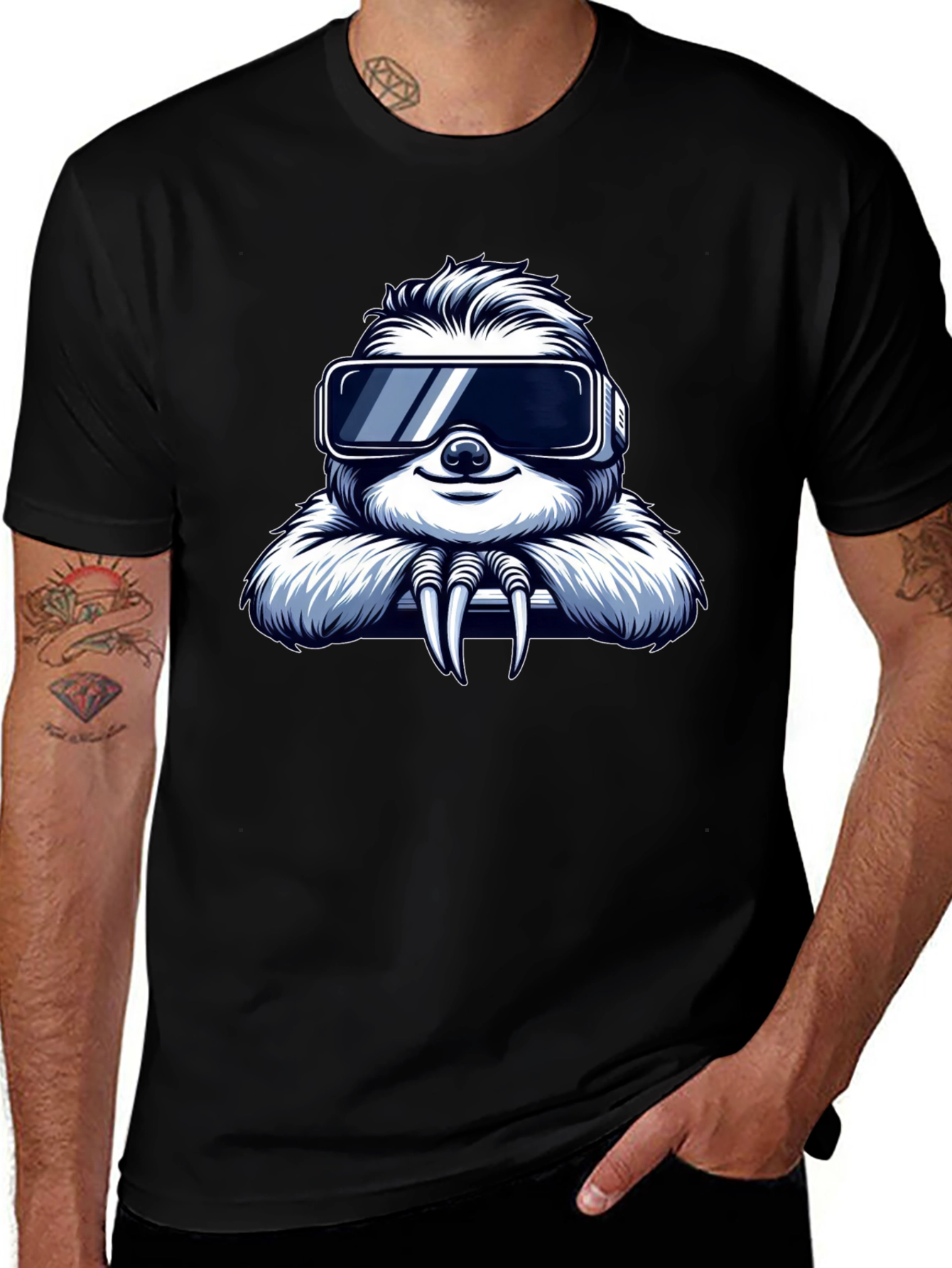 VR Sloth Graphic Tee - Cool Gamer Shirt