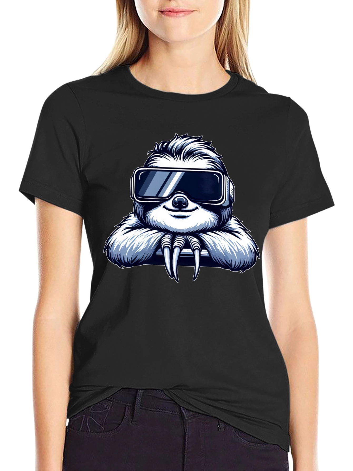 VR Sloth Graphic Tee - Cool Gamer Shirt