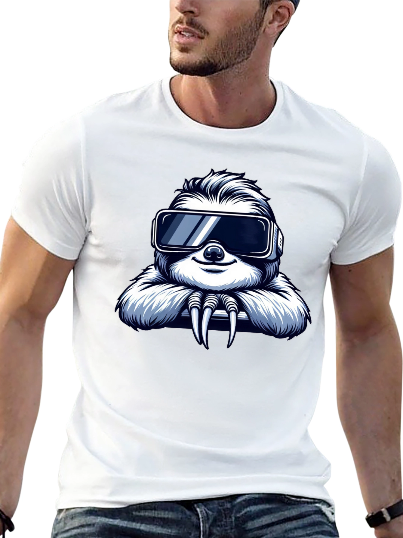 VR Sloth Graphic Tee - Cool Gamer Shirt