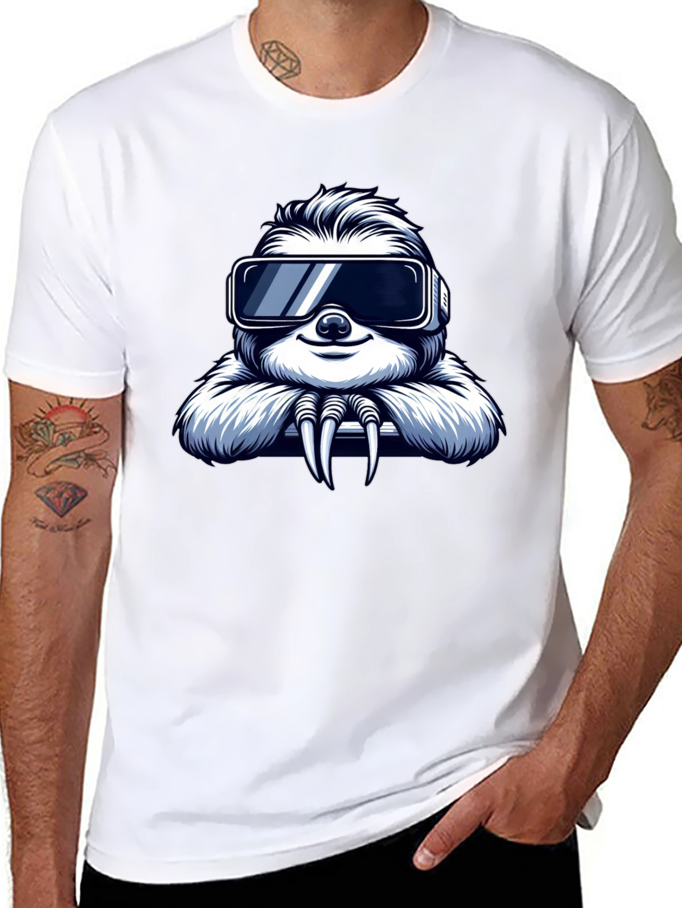 VR Sloth Graphic Tee - Cool Gamer Shirt
