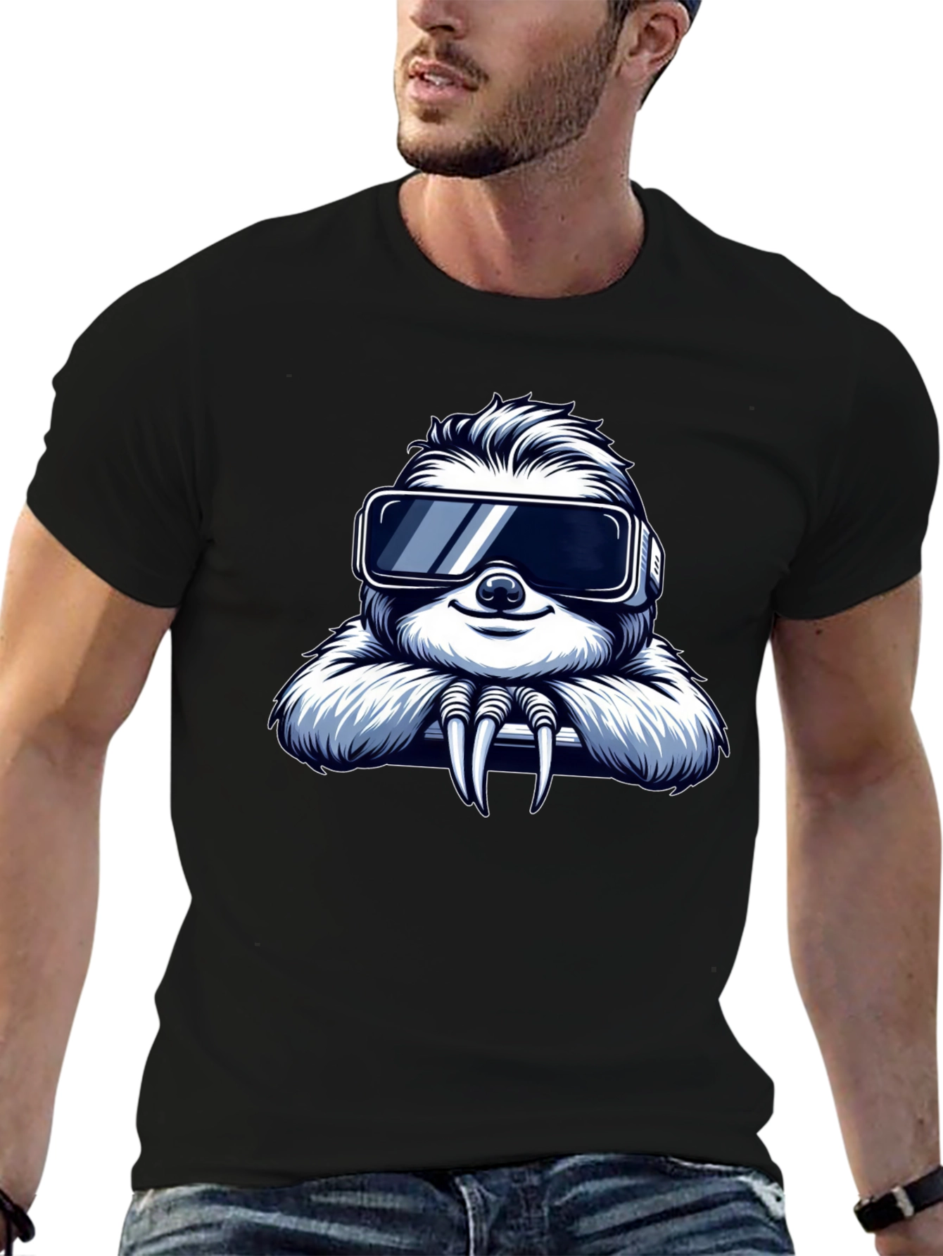 VR Sloth Graphic Tee - Cool Gamer Shirt