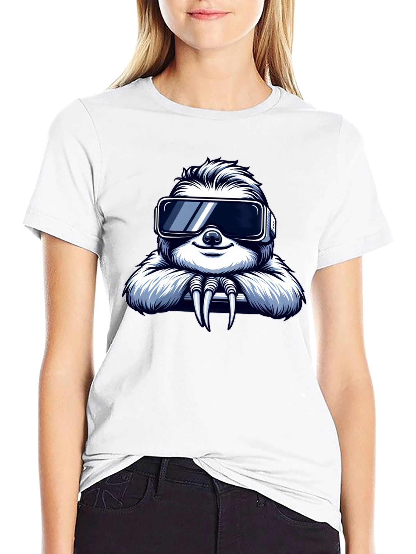 VR Sloth Graphic Tee - Cool Gamer Shirt