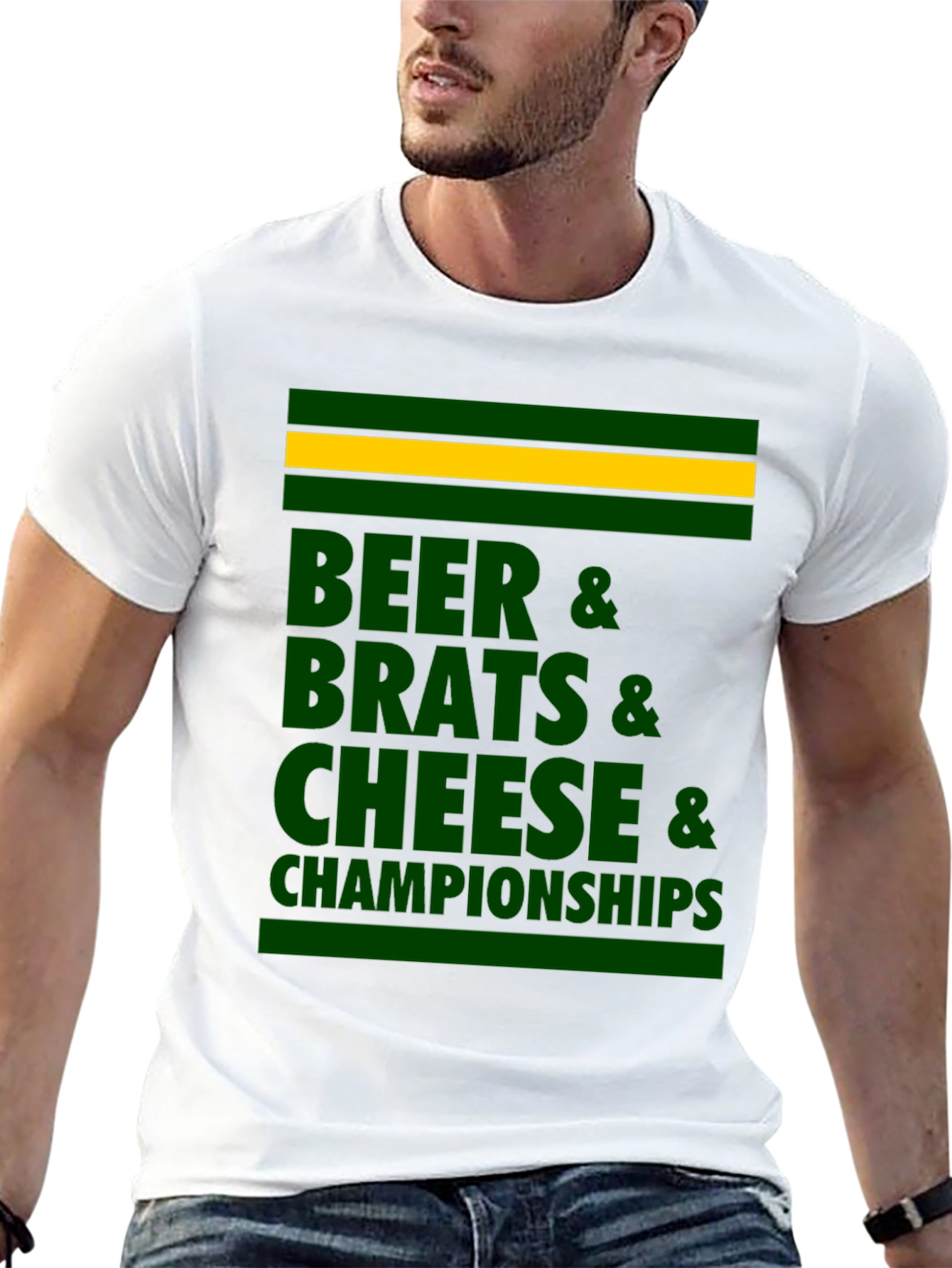Beer Brats Cheese Championships Graphic T-Shirt