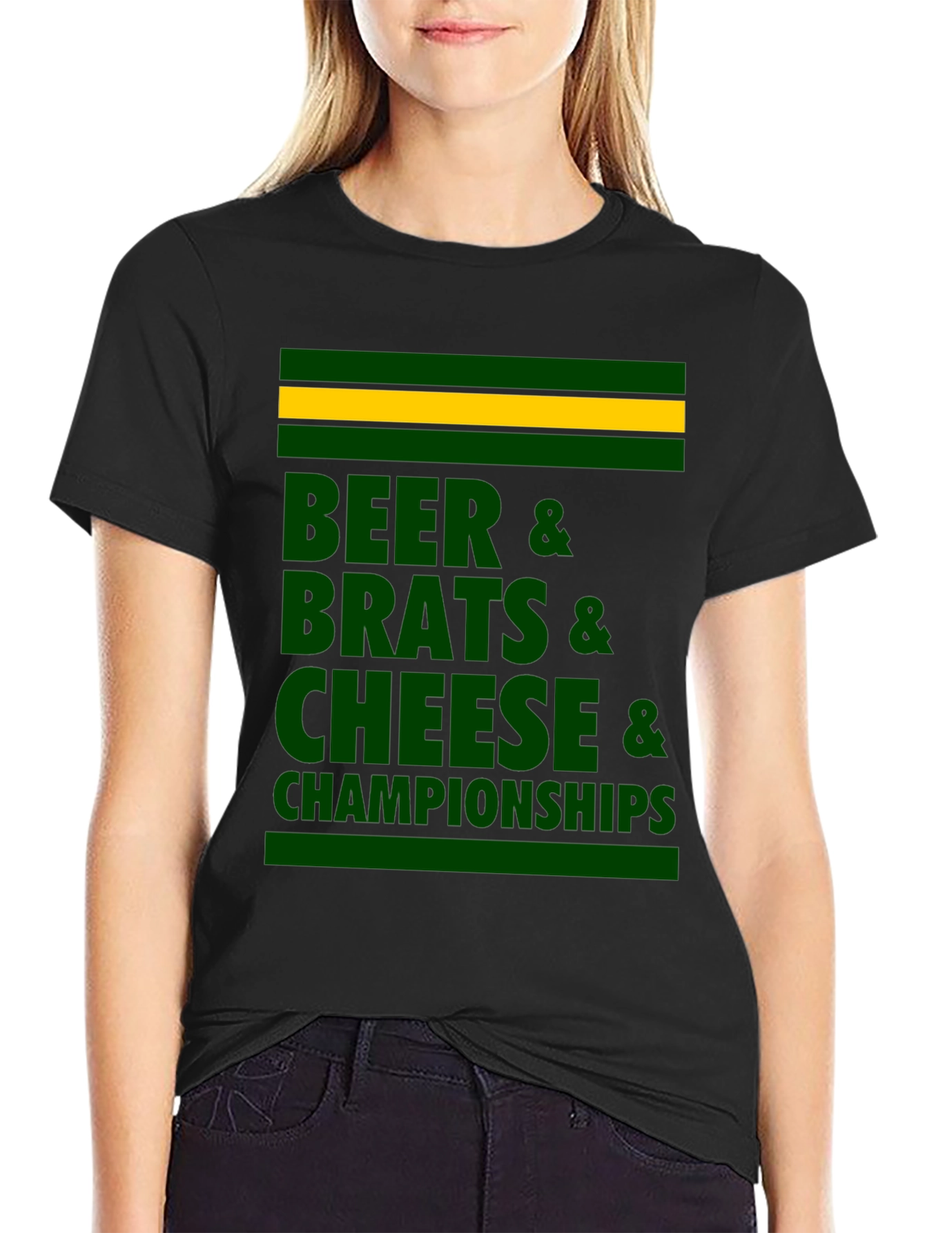 Beer Brats Cheese Championships Graphic T-Shirt