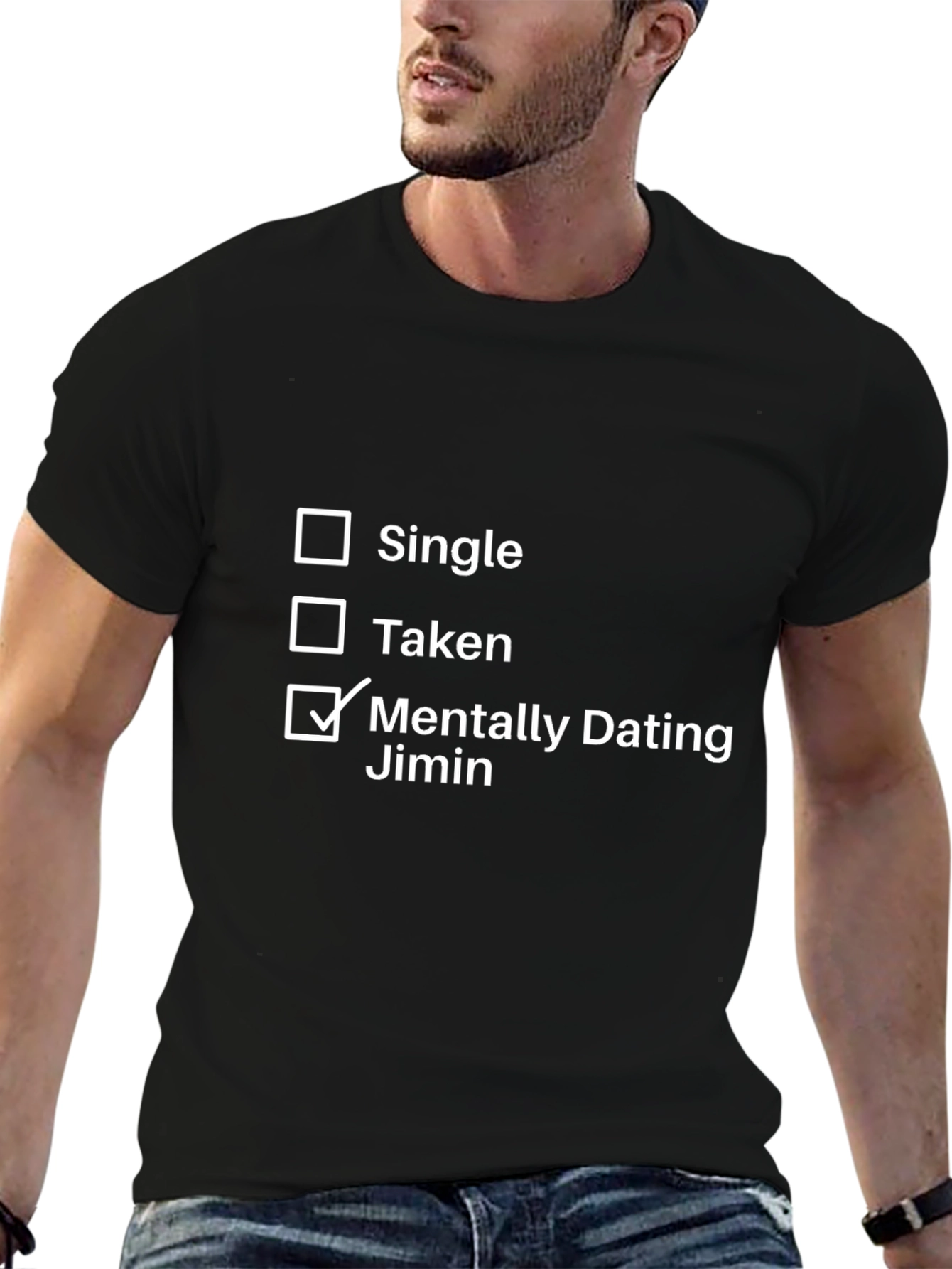 Mentally Dating Jimin Black Graphic Tee