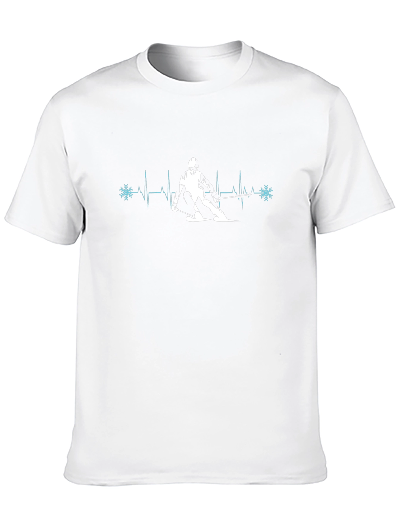 Skiing Heartbeat T-Shirt - Winter Sport Tee