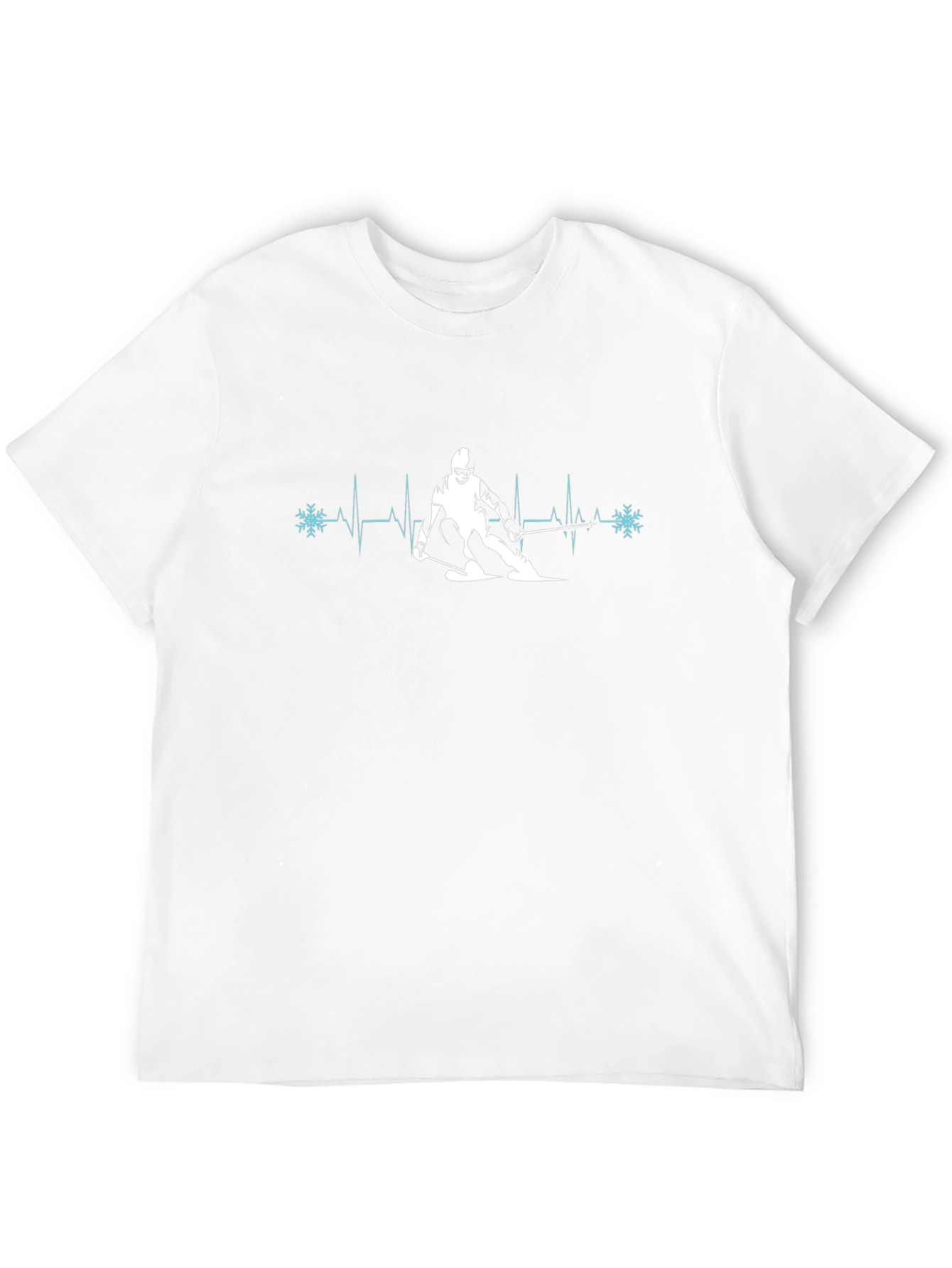 Skiing Heartbeat T-Shirt - Winter Sport Tee