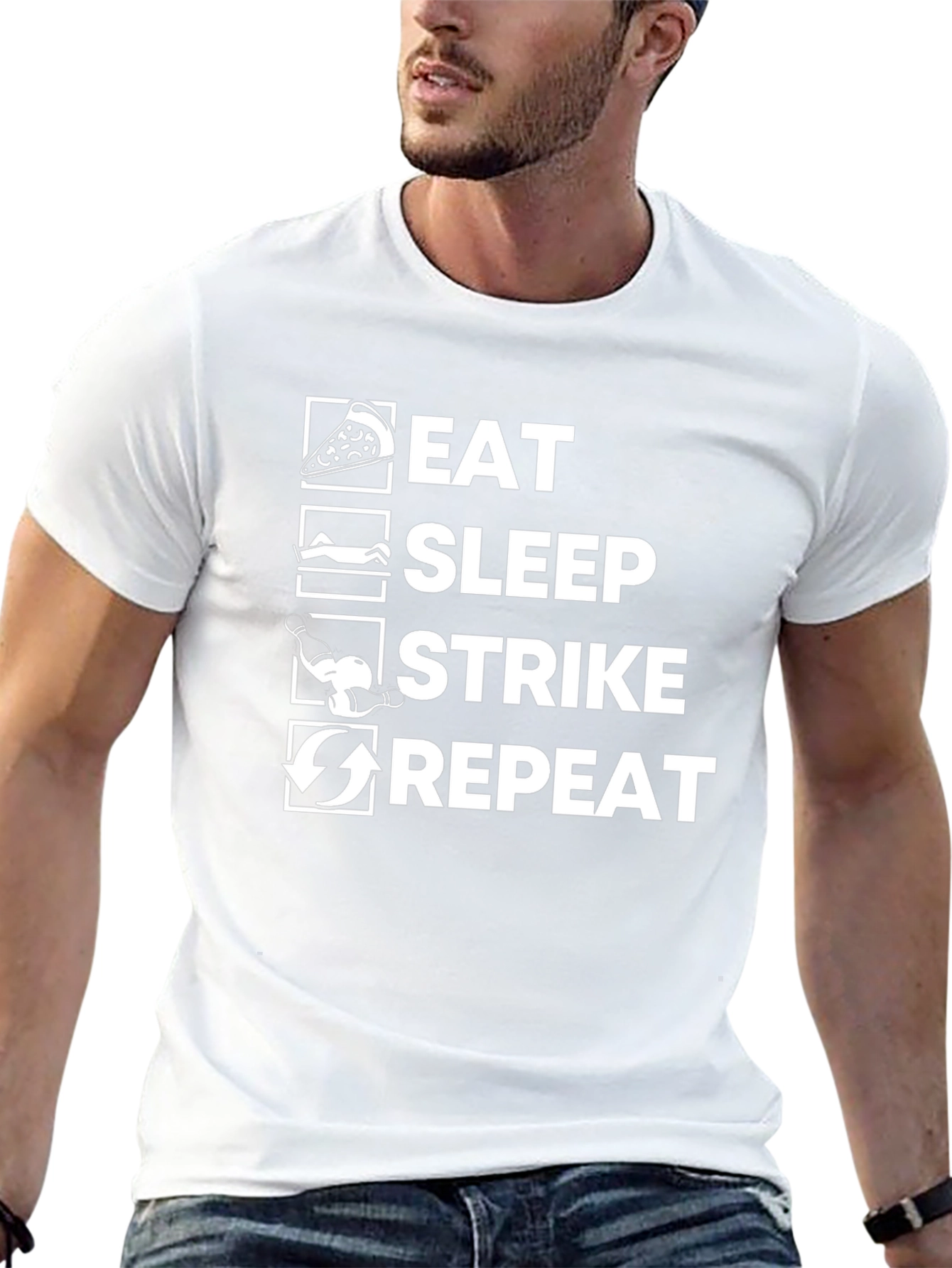 Eat Sleep Strike Repeat Graphic T-Shirt