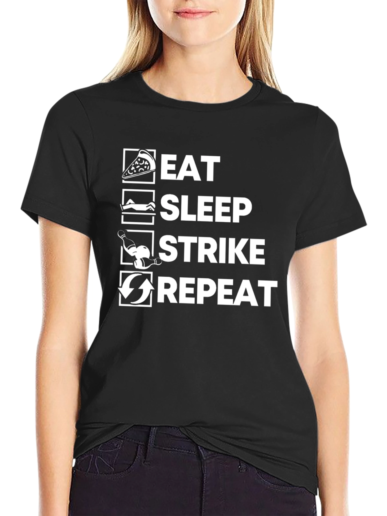 Eat Sleep Strike Repeat Graphic T-Shirt