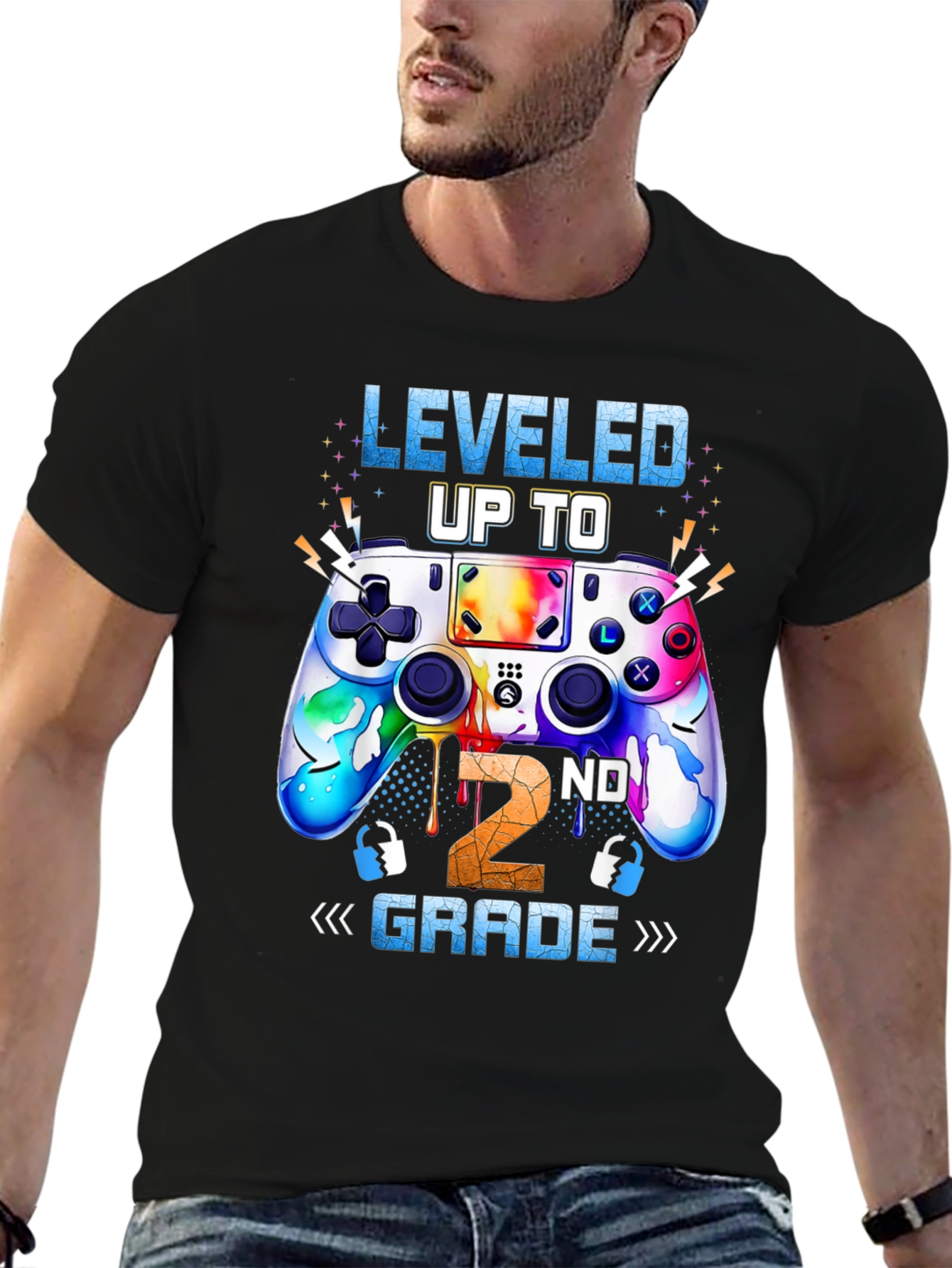 Leveled Up to 2nd Grade Gaming T-Shirt