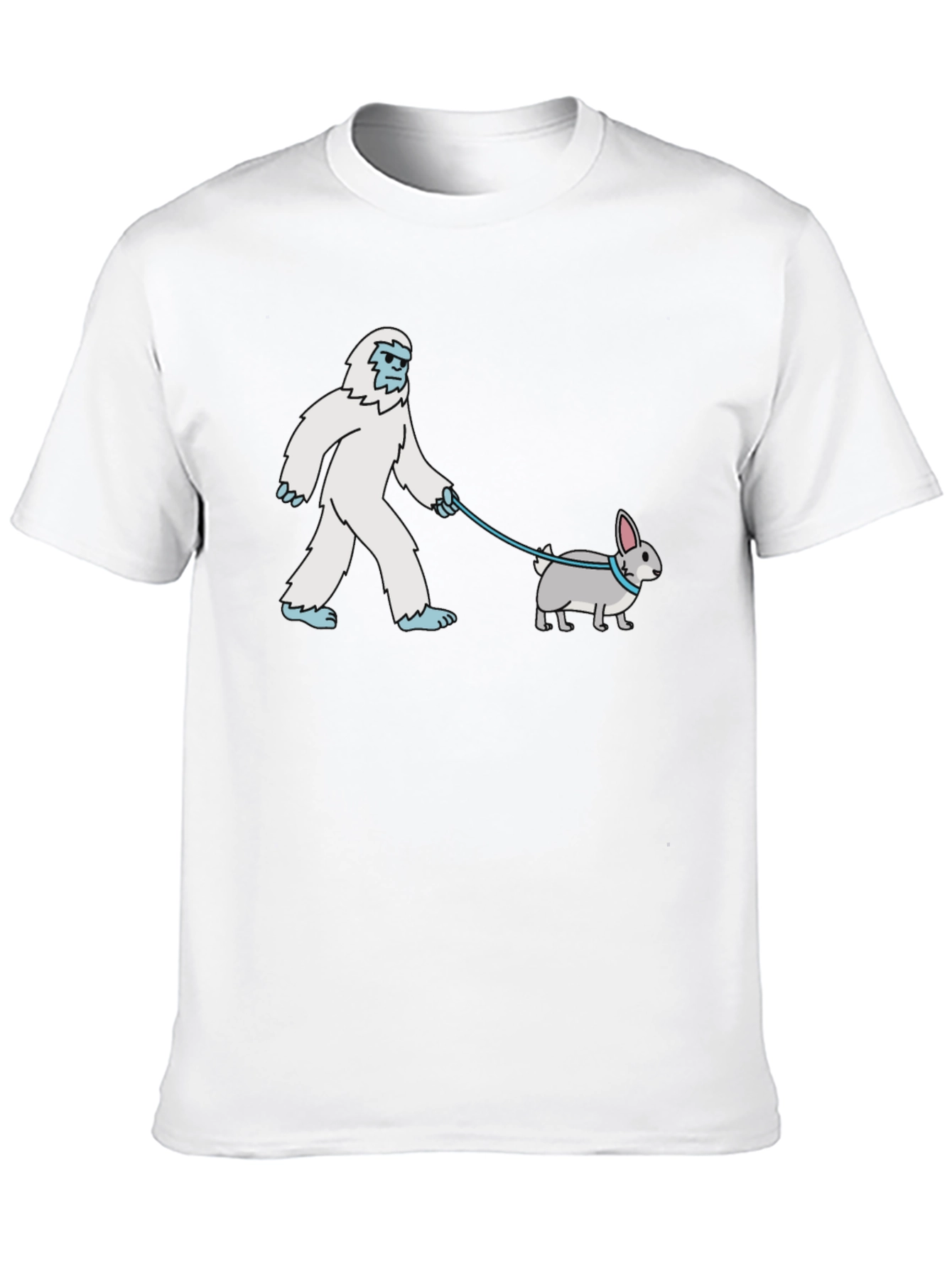 Yeti Walks Bunny T-Shirt - Unique Graphic Tee
