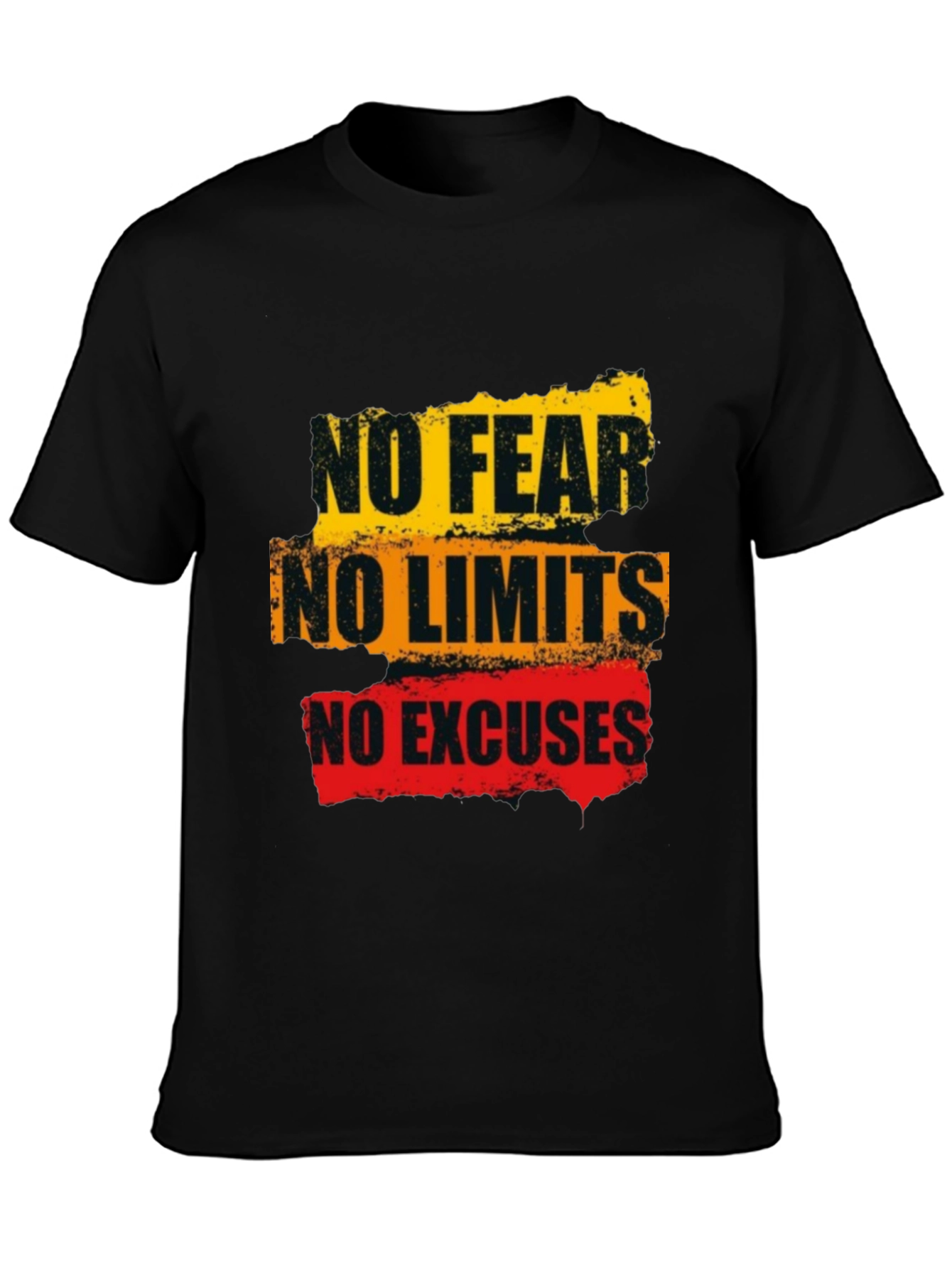 Motivational Graphic Tee: No Fear Limits Excuses - Black