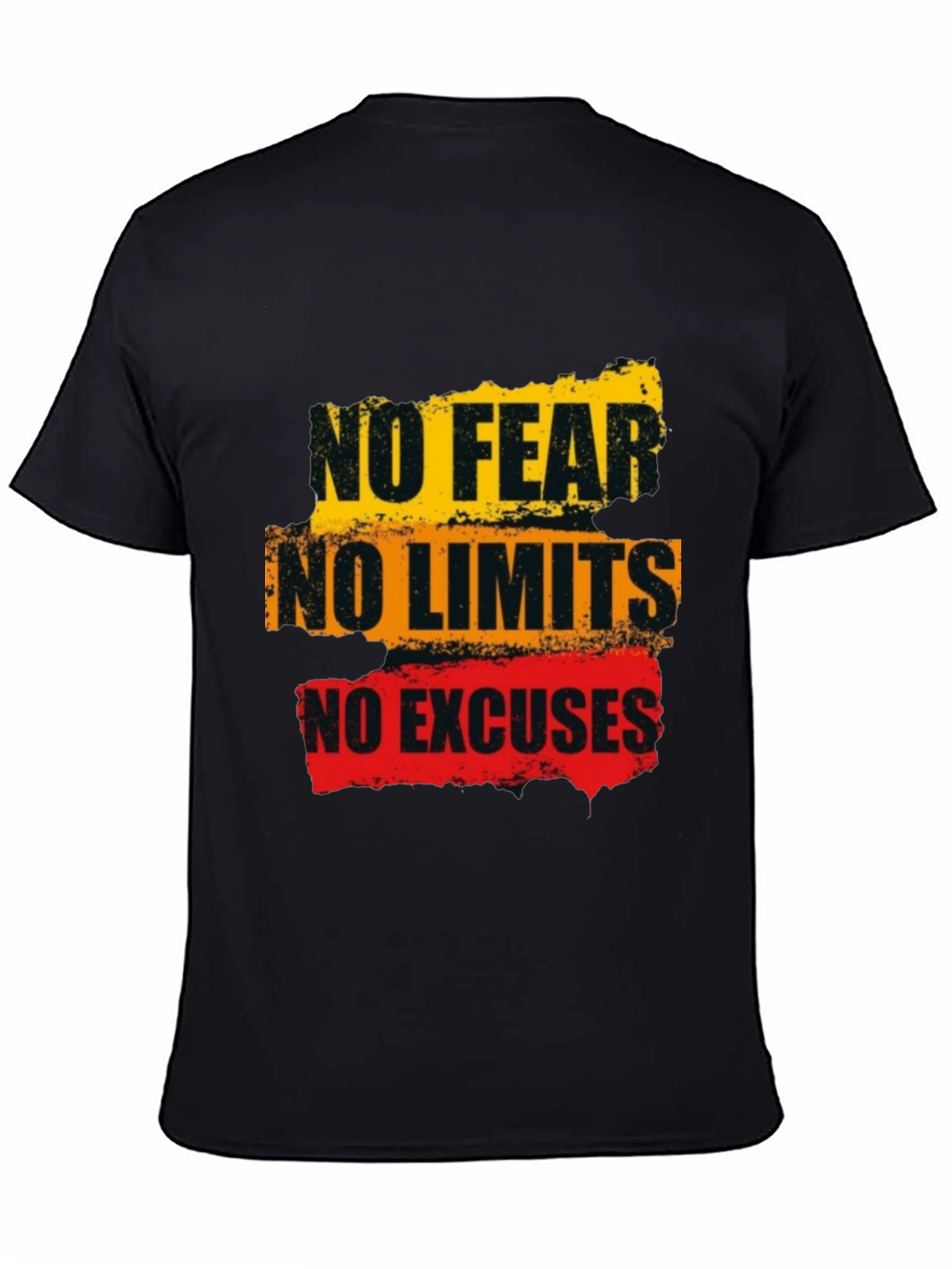 Motivational Graphic Tee: No Fear Limits Excuses - Black