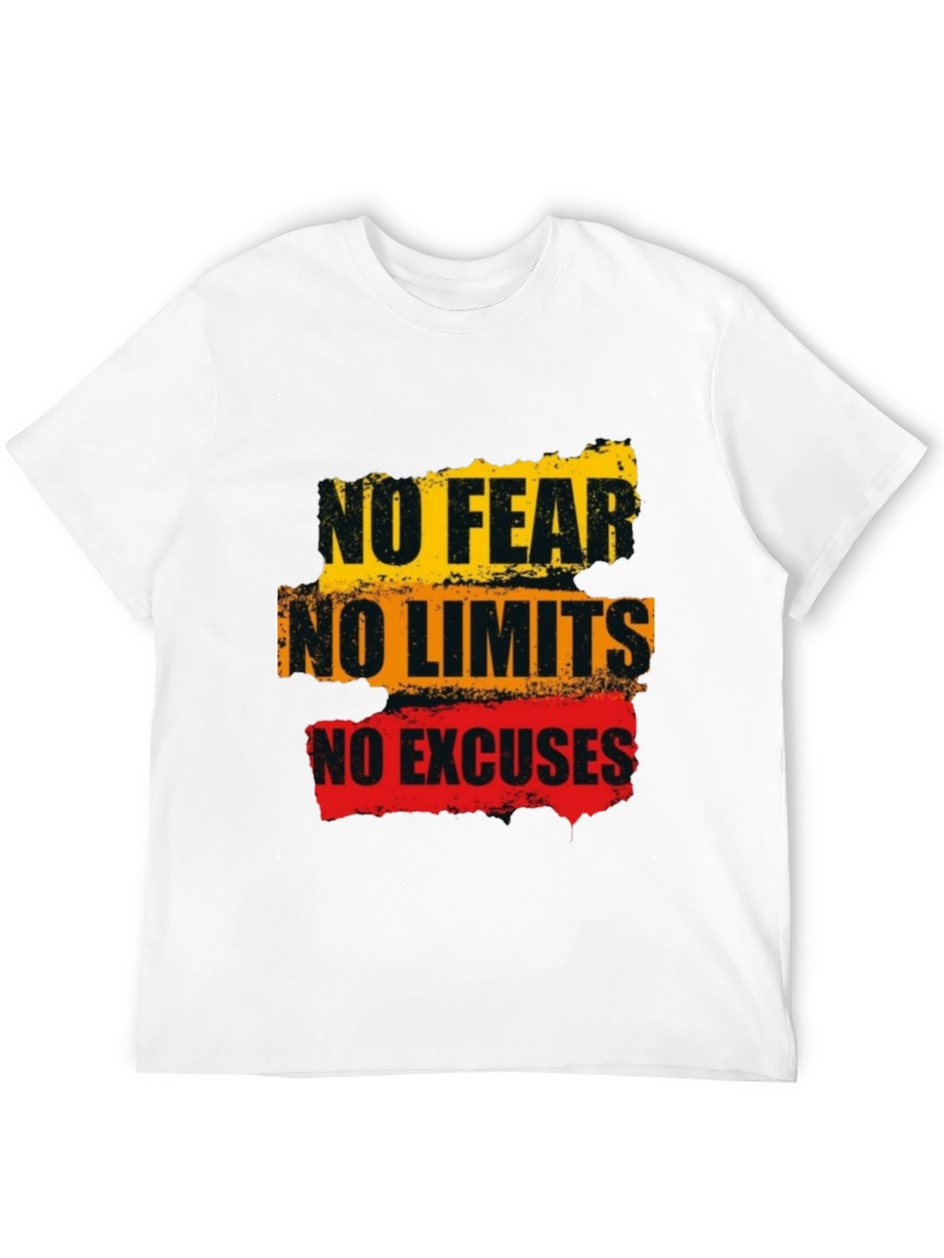 Motivational Graphic Tee: No Fear Limits Excuses - Black