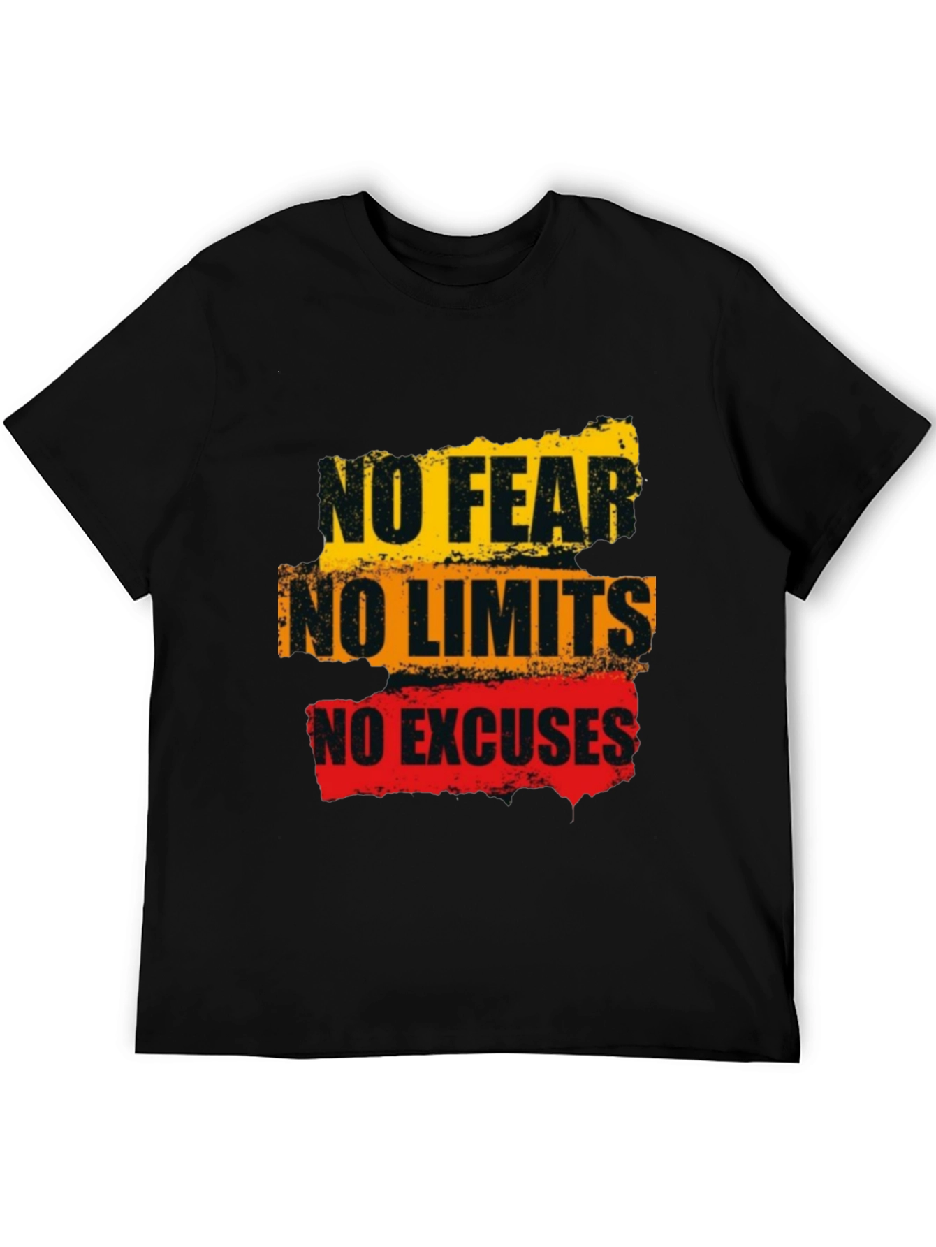 Motivational Graphic Tee: No Fear Limits Excuses - Black