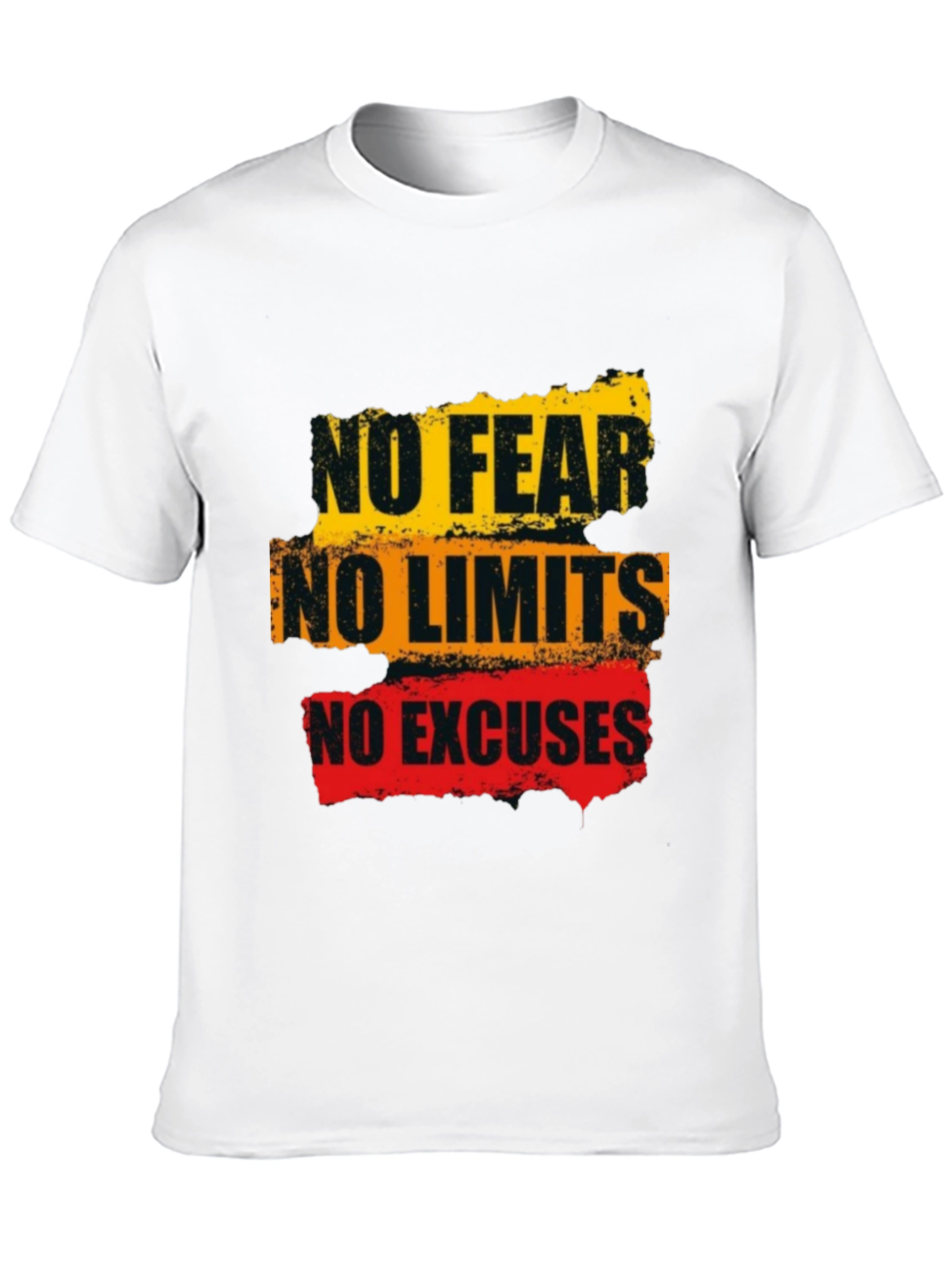 Motivational Graphic Tee: No Fear Limits Excuses - Black