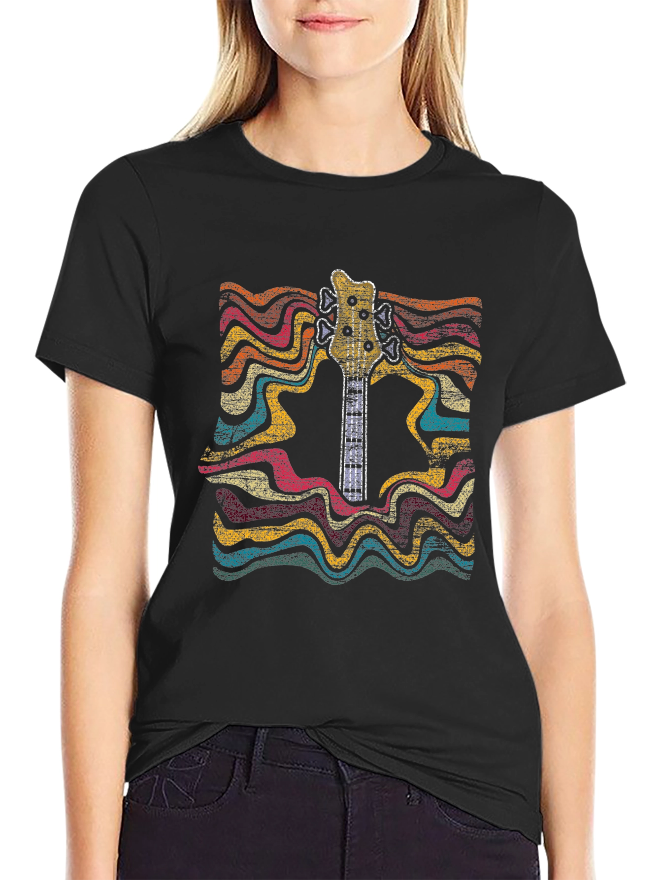Retro Guitar Graphic Tee - Music Lover T-Shirt