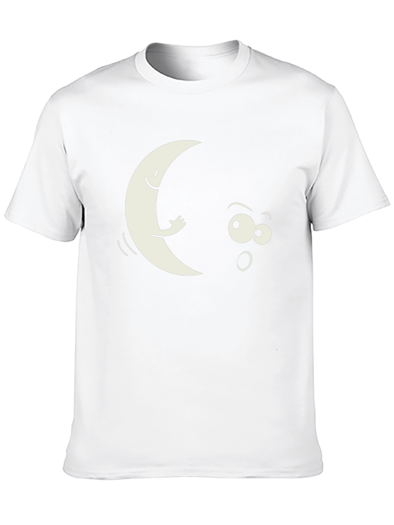 Funny Moon Peeking T-Shirt - Black