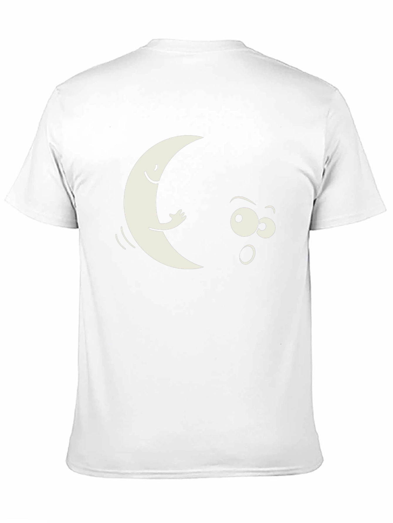 Funny Moon Peeking T-Shirt - Black
