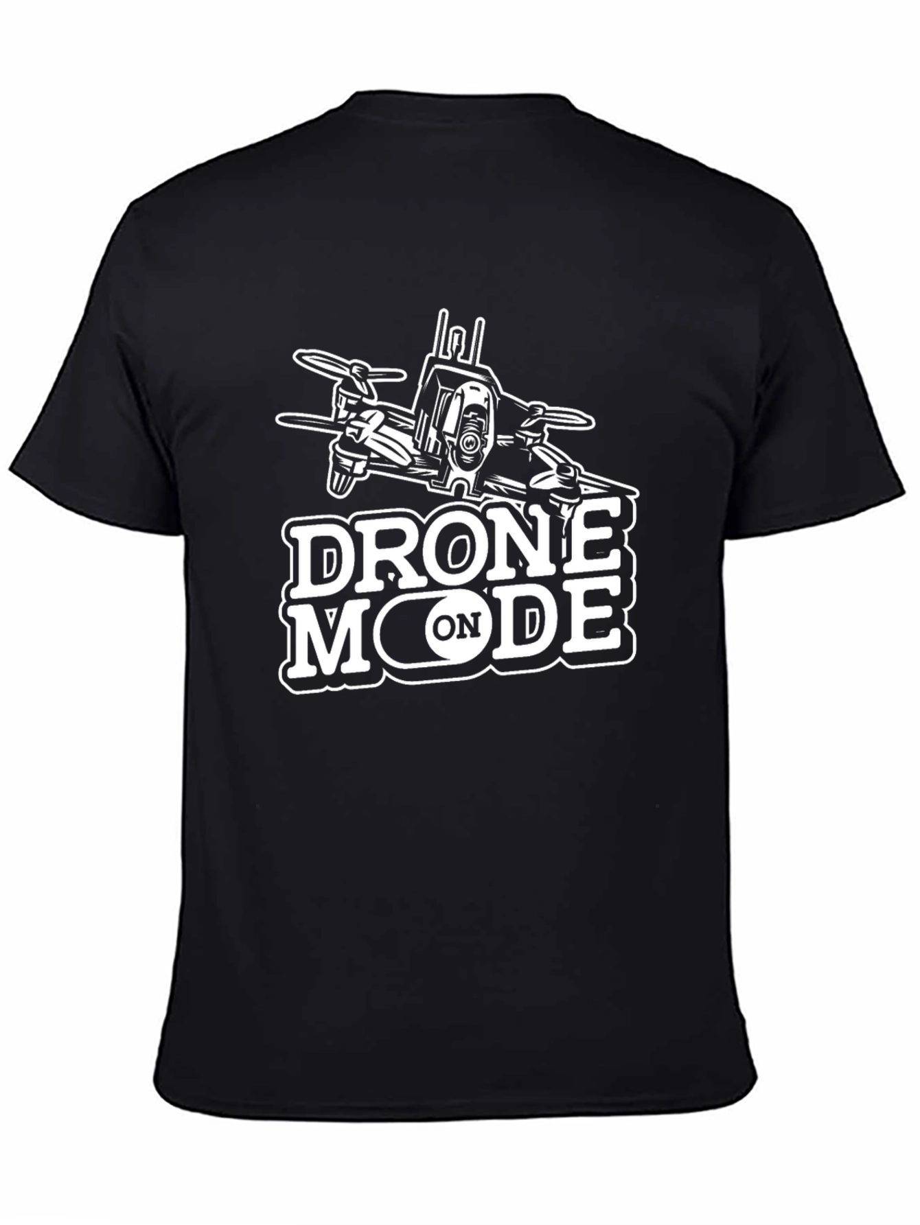 Drone Mode T-Shirt - Black Cotton Graphic Tee
