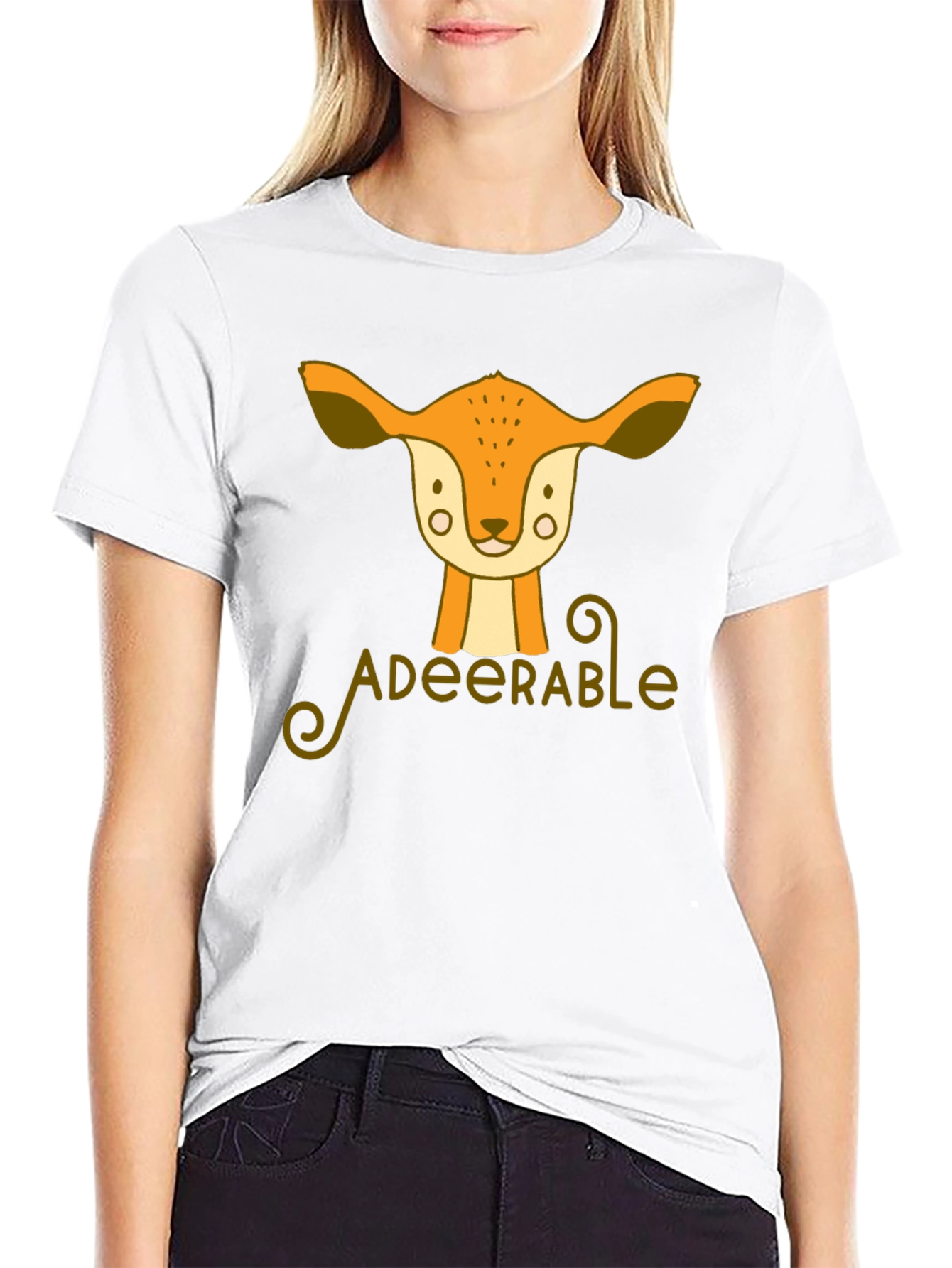 Adeerable Deer Graphic Black T-Shirt