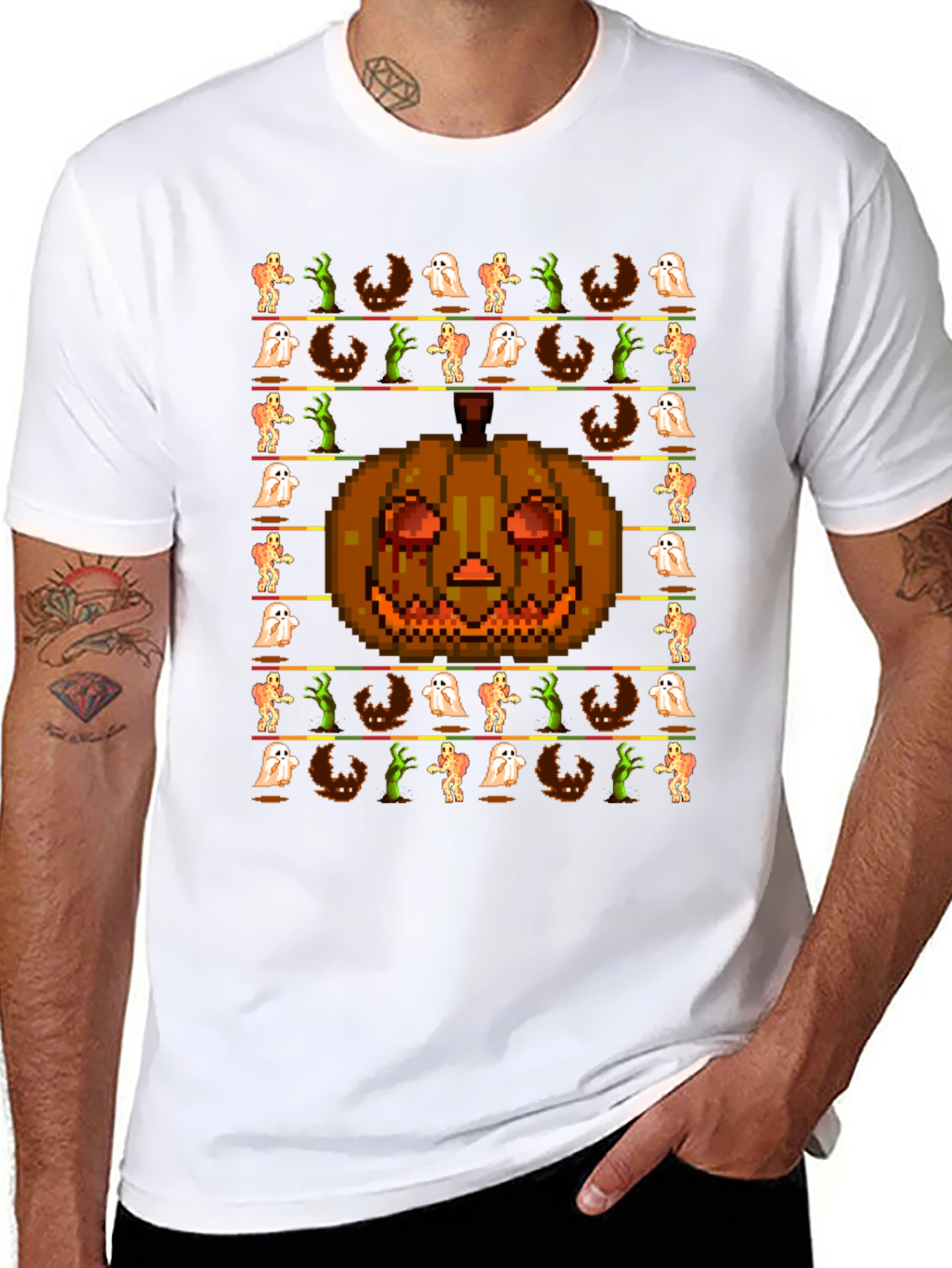 Pixel Halloween Graphic T-Shirt