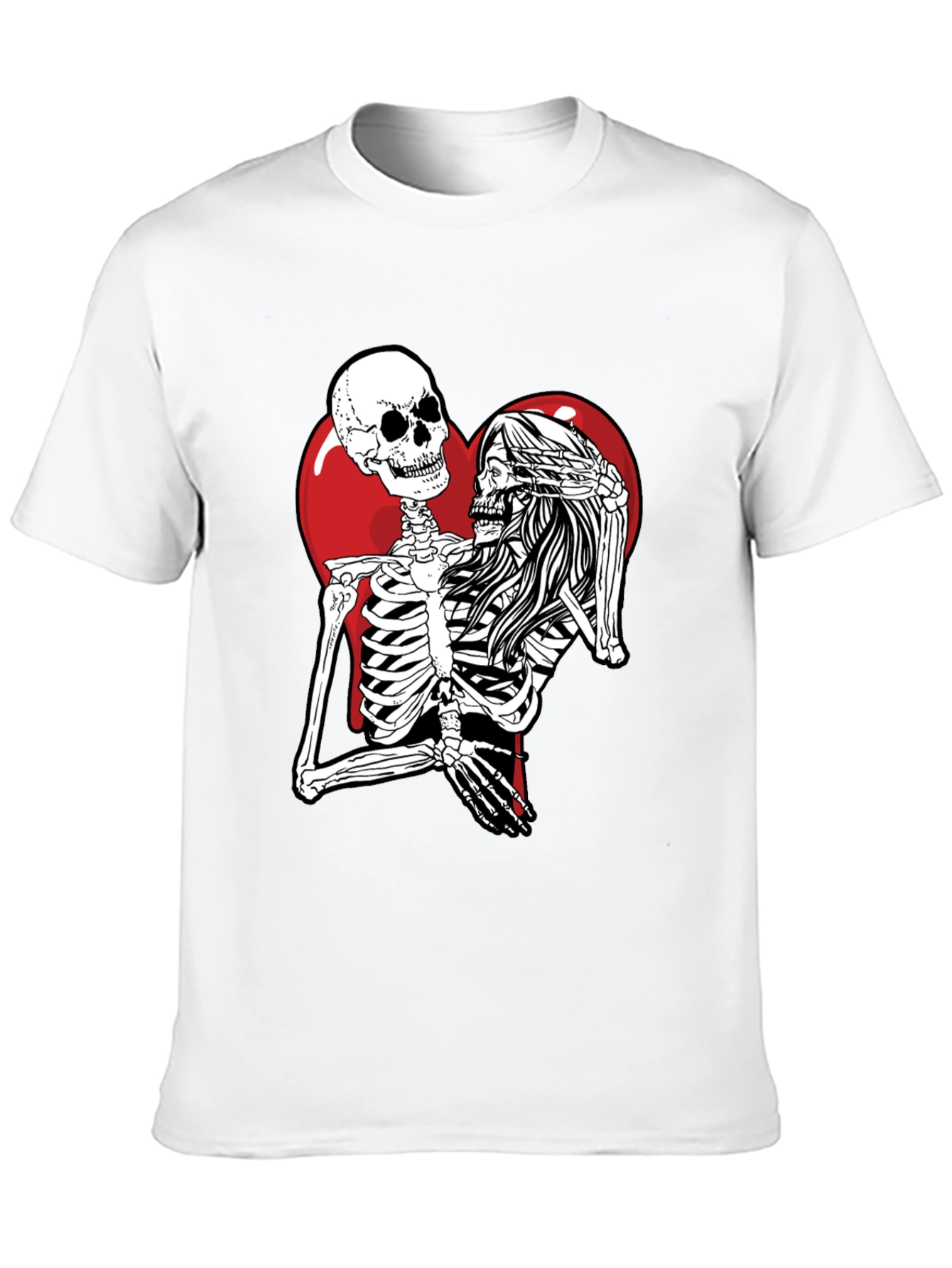 Skeleton Love Black T-Shirt - Unique Graphic Tee