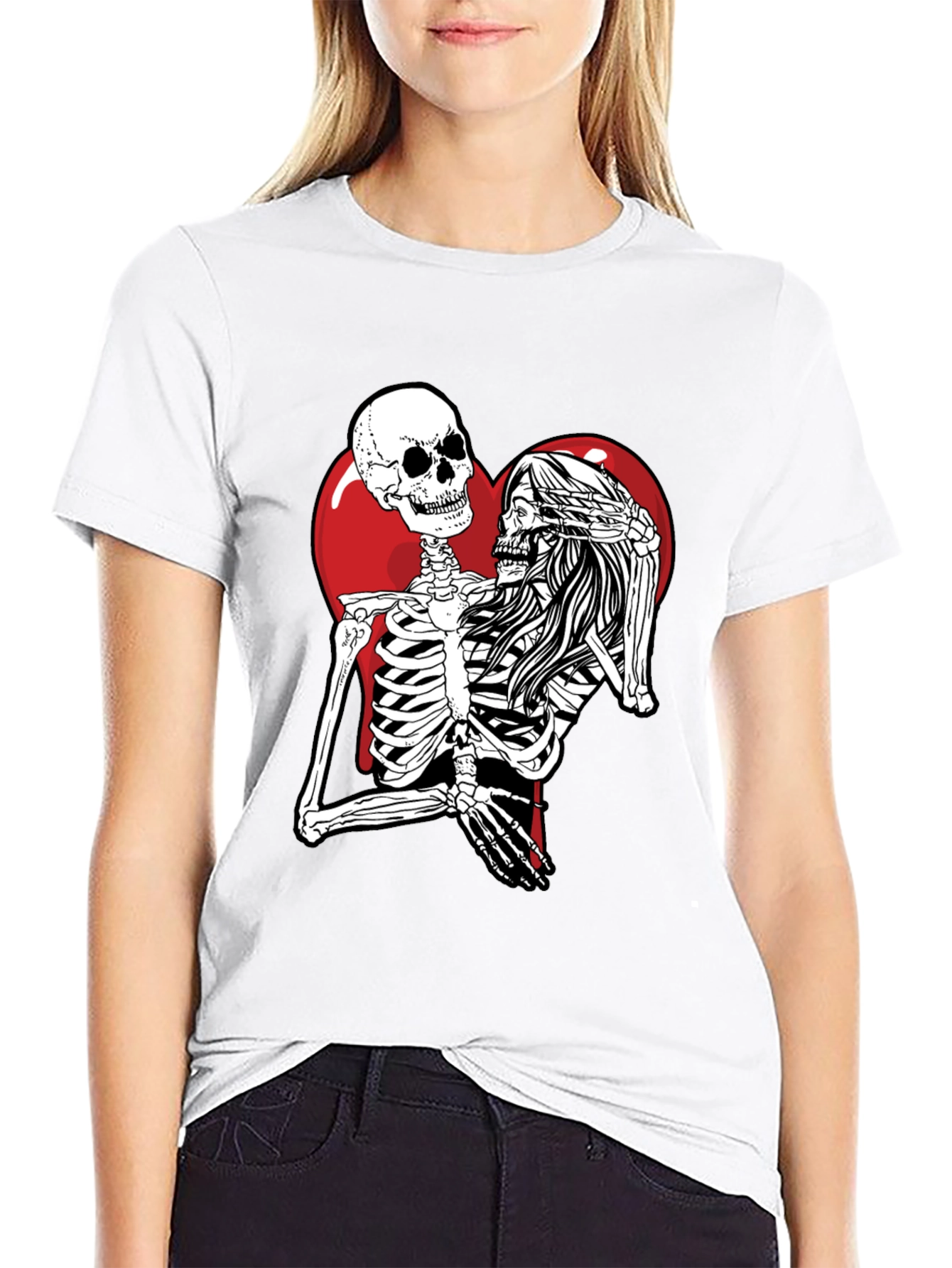 Skeleton Love Black T-Shirt - Unique Graphic Tee