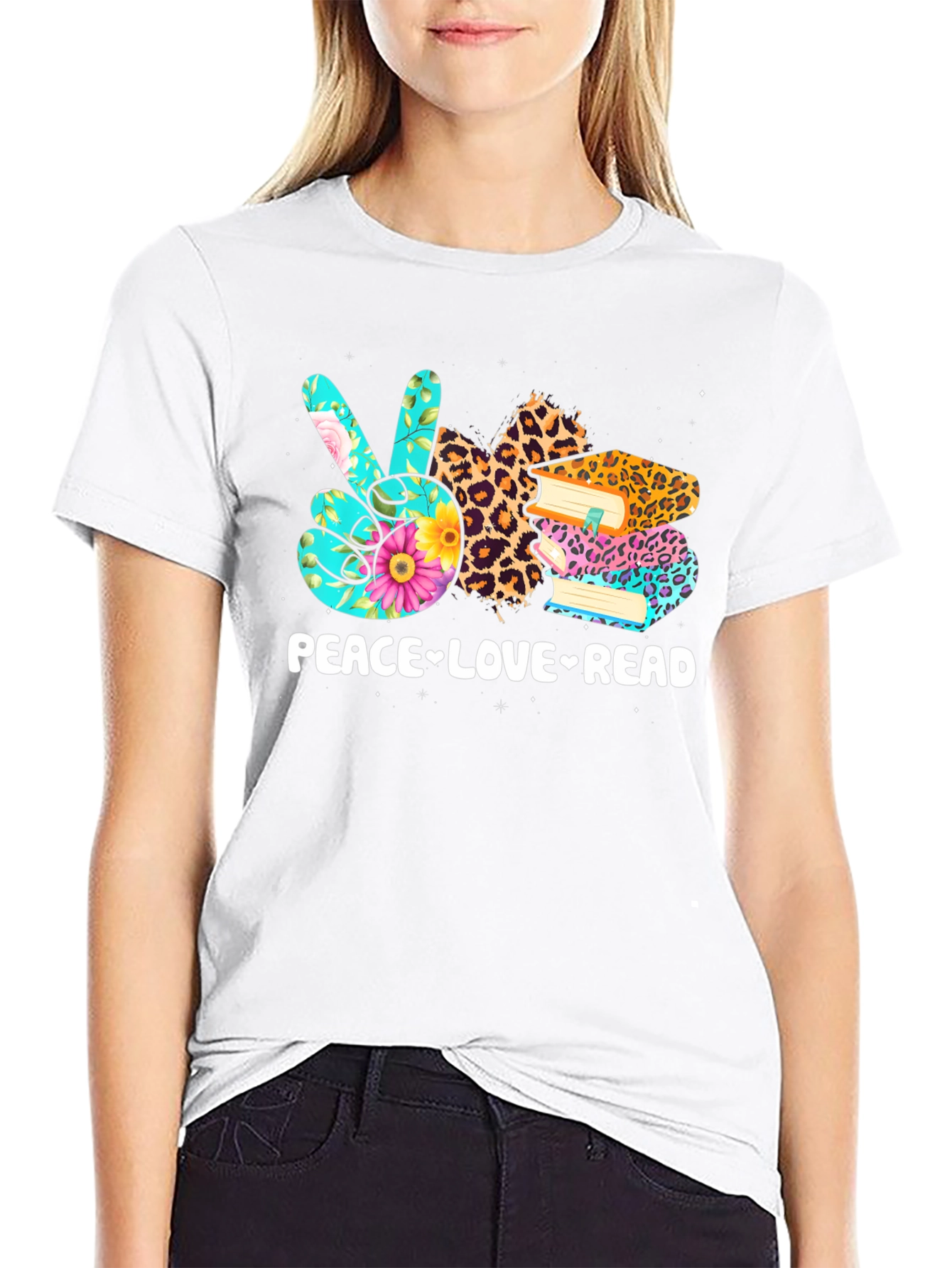 Peace Love Read T-Shirt | Book Lover Tee
